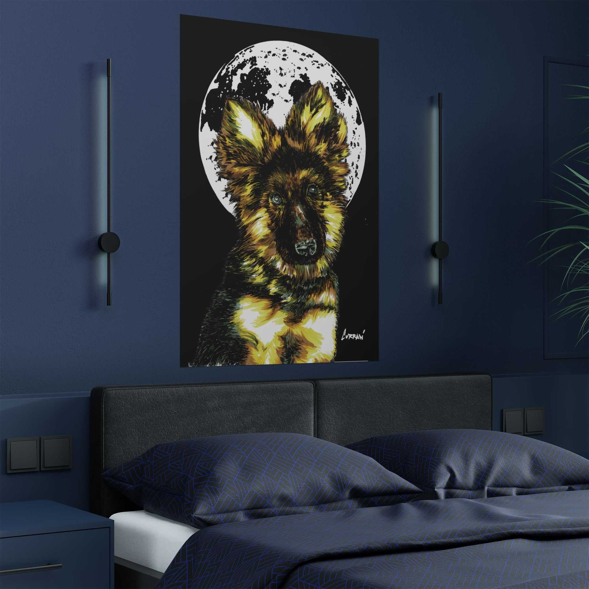 German Shepherd Satin Poster | 300gsm Art Print for Dog Lovers