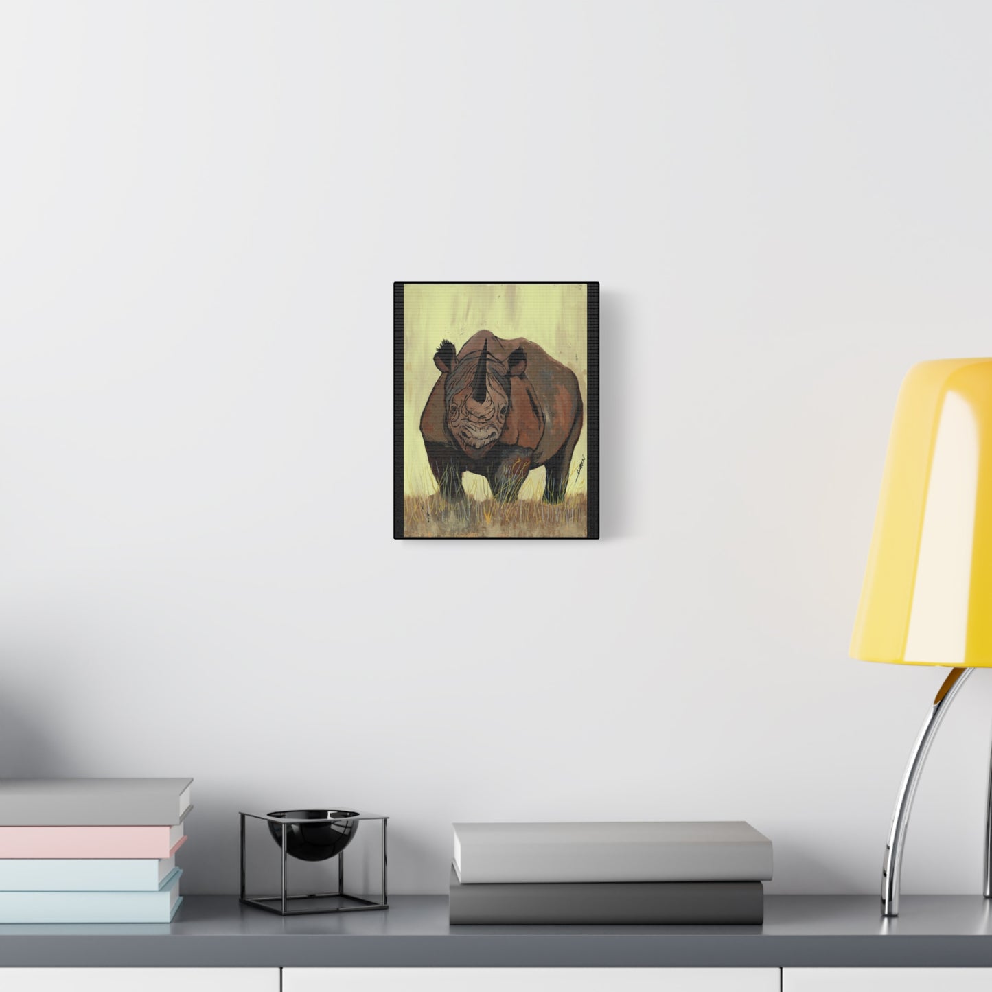 Rhino Wall Art Print of the Original, hand drawn wall art of a Rhino