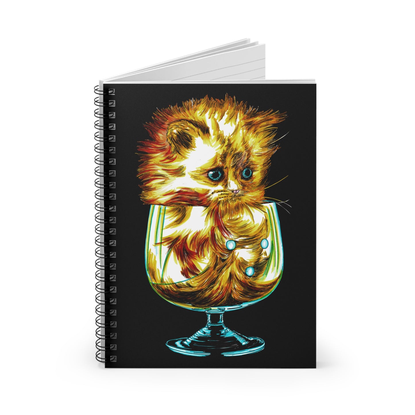 Kitten Spiral Notebook - Ruled Line, Original Hand Drawn Art