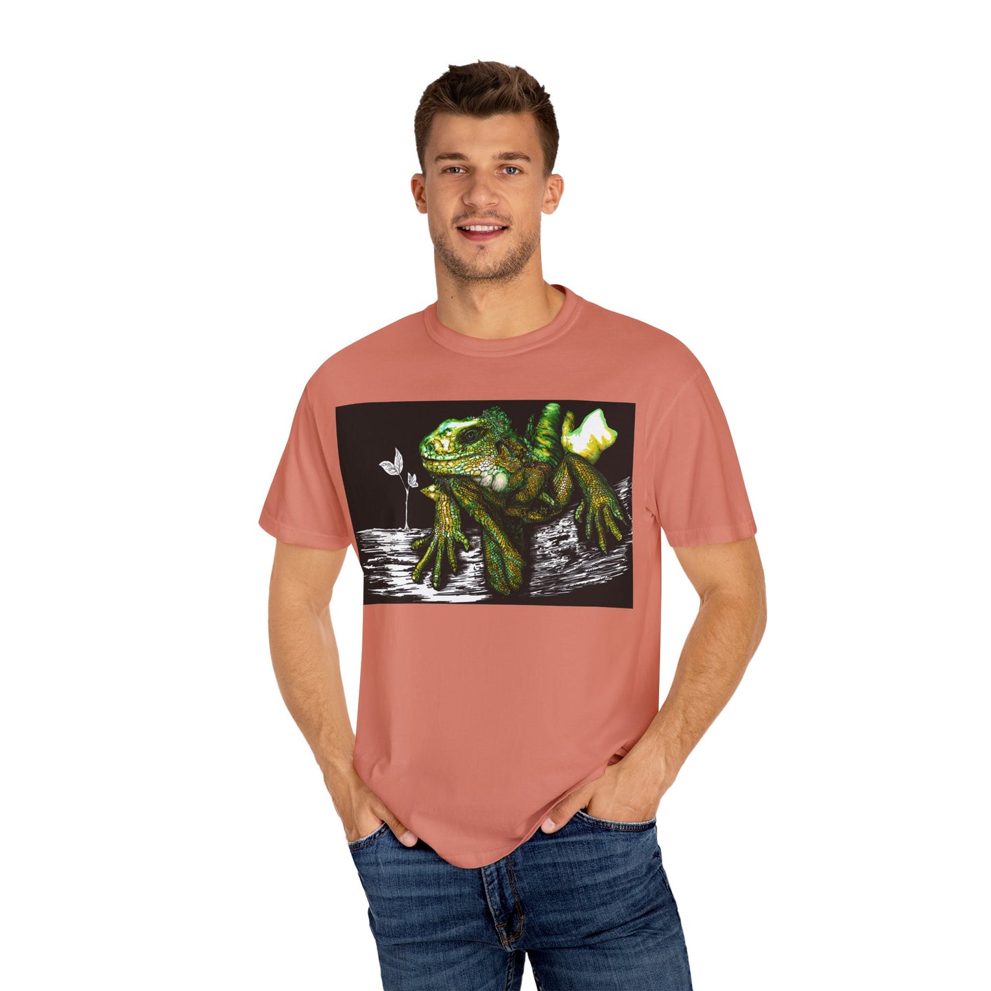 Iguana Unisex T-shirt - Hand Painted Art Design