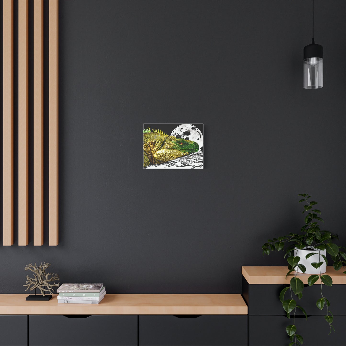Reptile Art Print, Print of my Original hand drawn art printed on stretched canvas of a Reptile