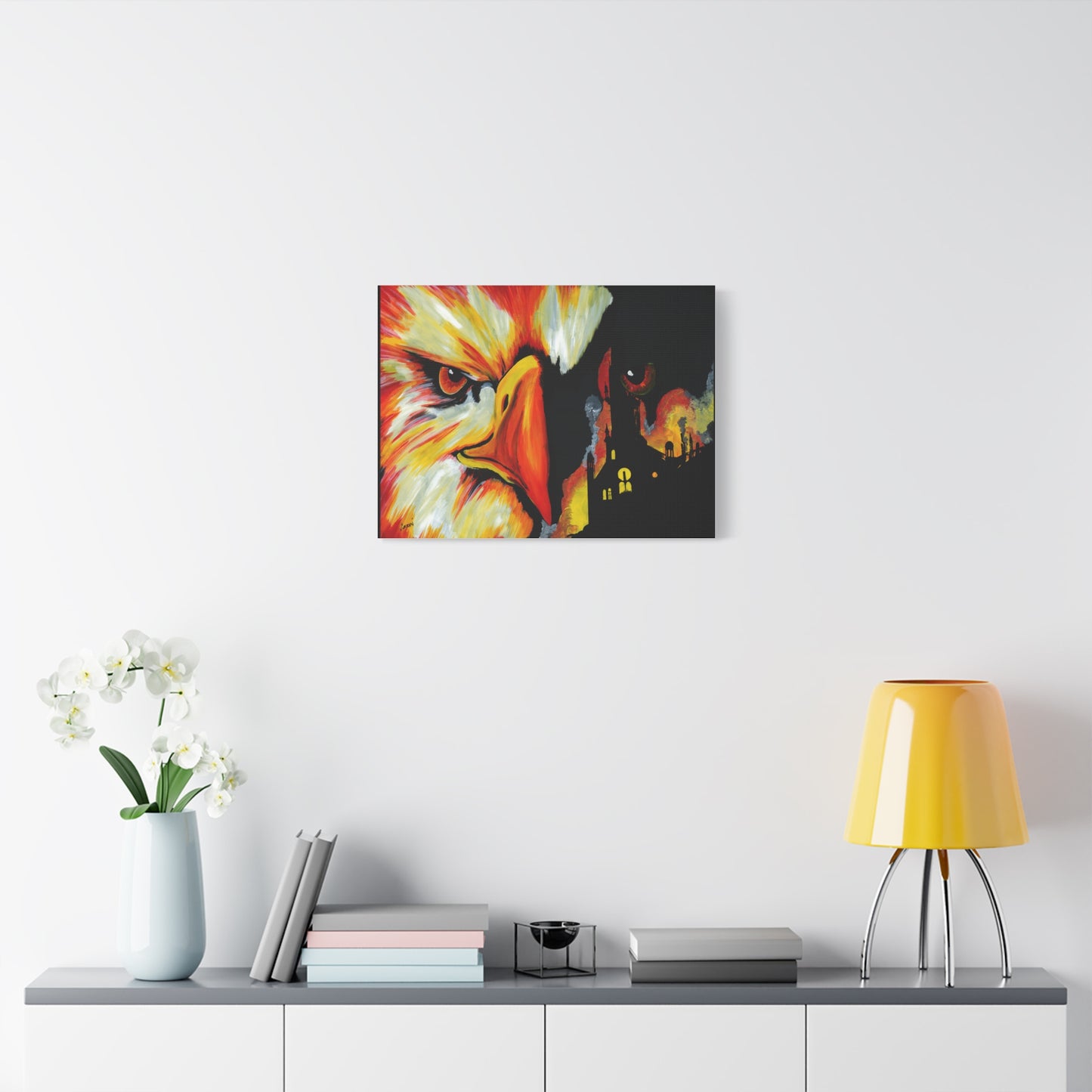 Phoenix Canvas Print, Print of my Original hand painted art printed on stretched canvas of a Phoenix
