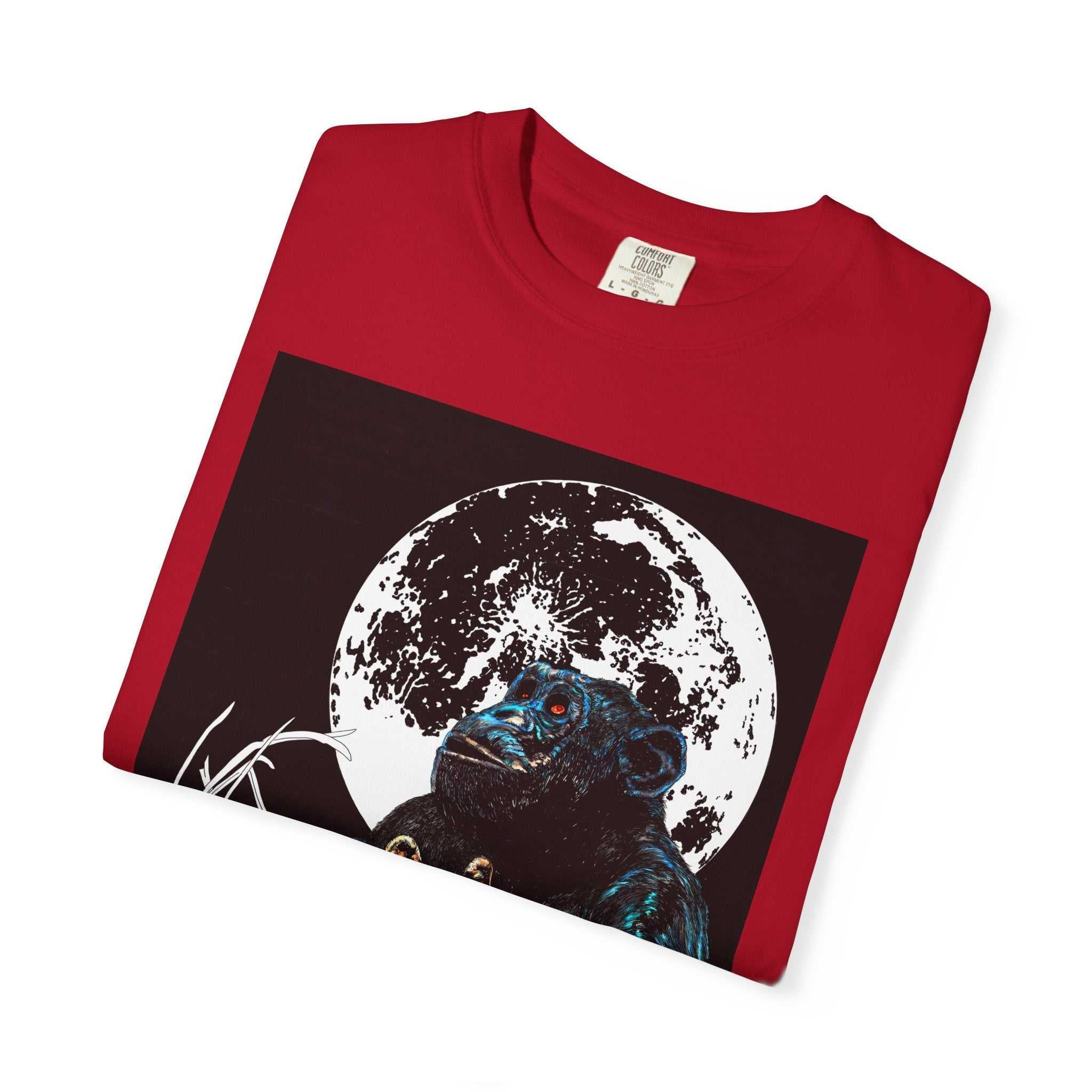 Moonlit Gorilla and Child Unisex Garment-Dyed T-Shirt