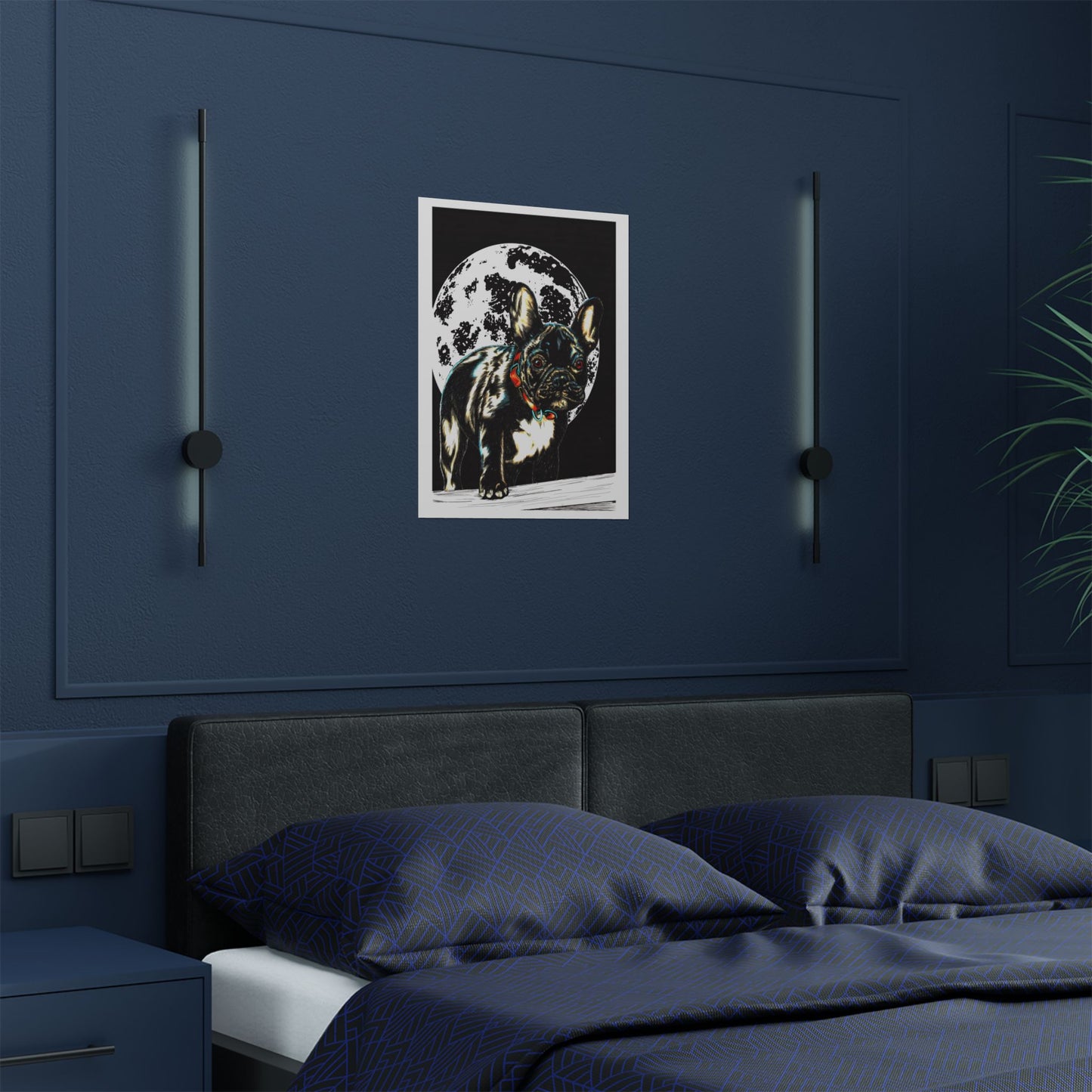 French Bulldog Art Satin Poster Wall Décor for Pet Lovers