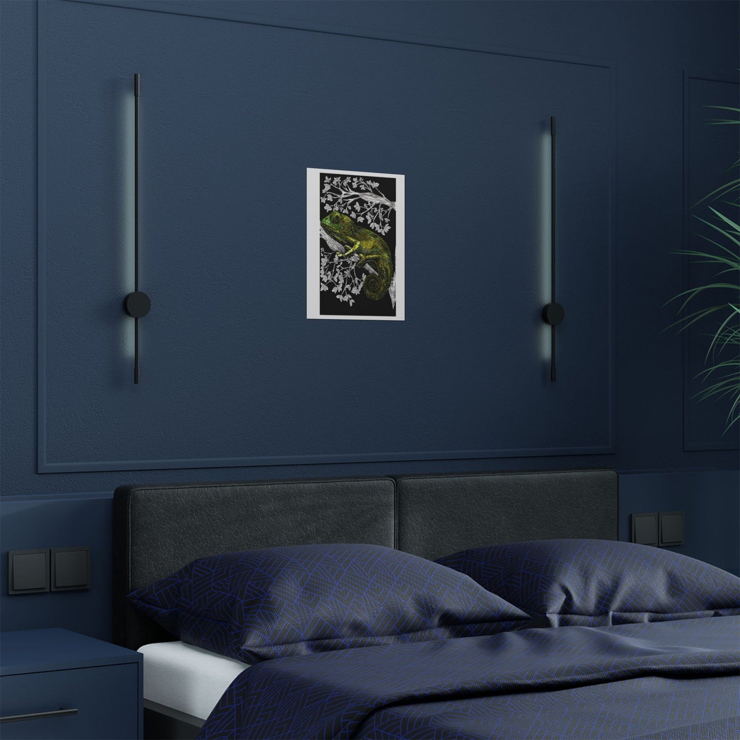 Vibrant Chameleon Satin Poster - 300gsm Wall Art for Nature Lovers