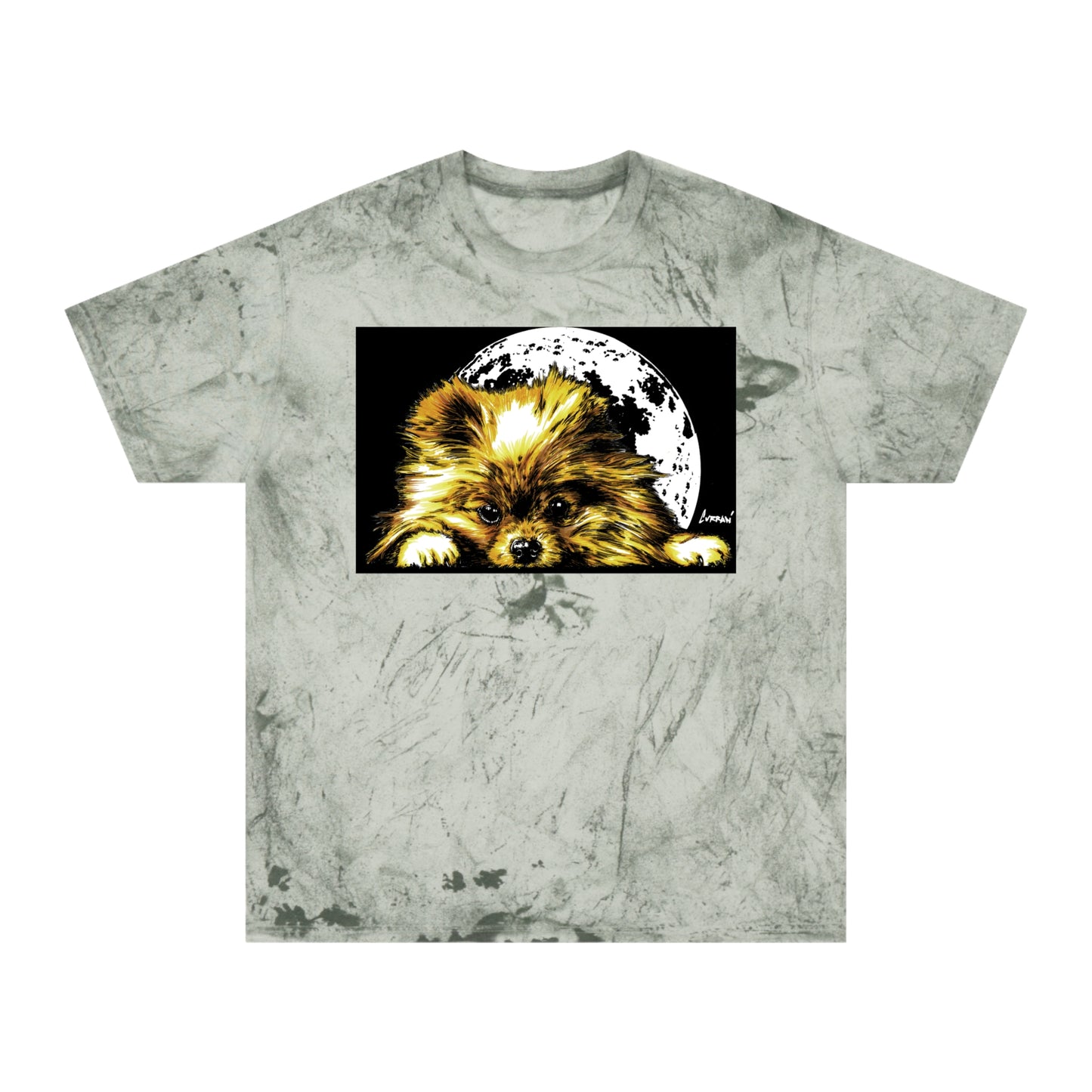 Color Blast T-Shirt with Dog Design - Unisex Moonlit Pet Tee