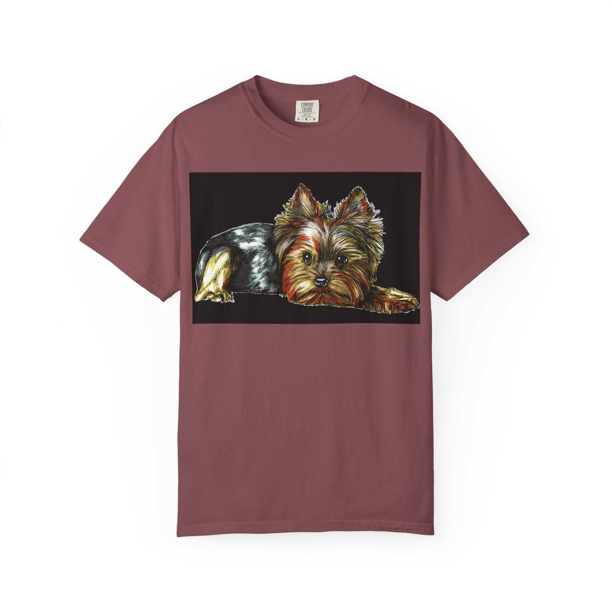 Discover the charm of the Yorkie Terrier Unisex Garment-Dyed T-Shirt – Original Hand-Drawn Art, a must-have for dog lovers everywhere.
