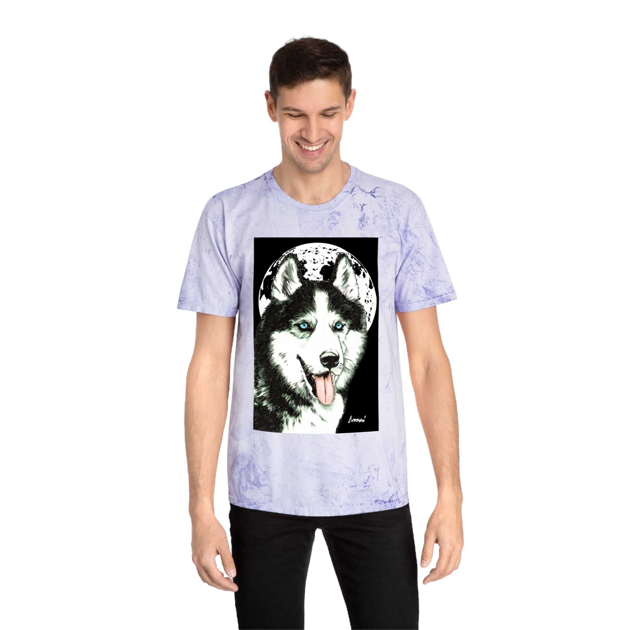 Siberian Husky Moon Graphic Tee for Animal Lovers