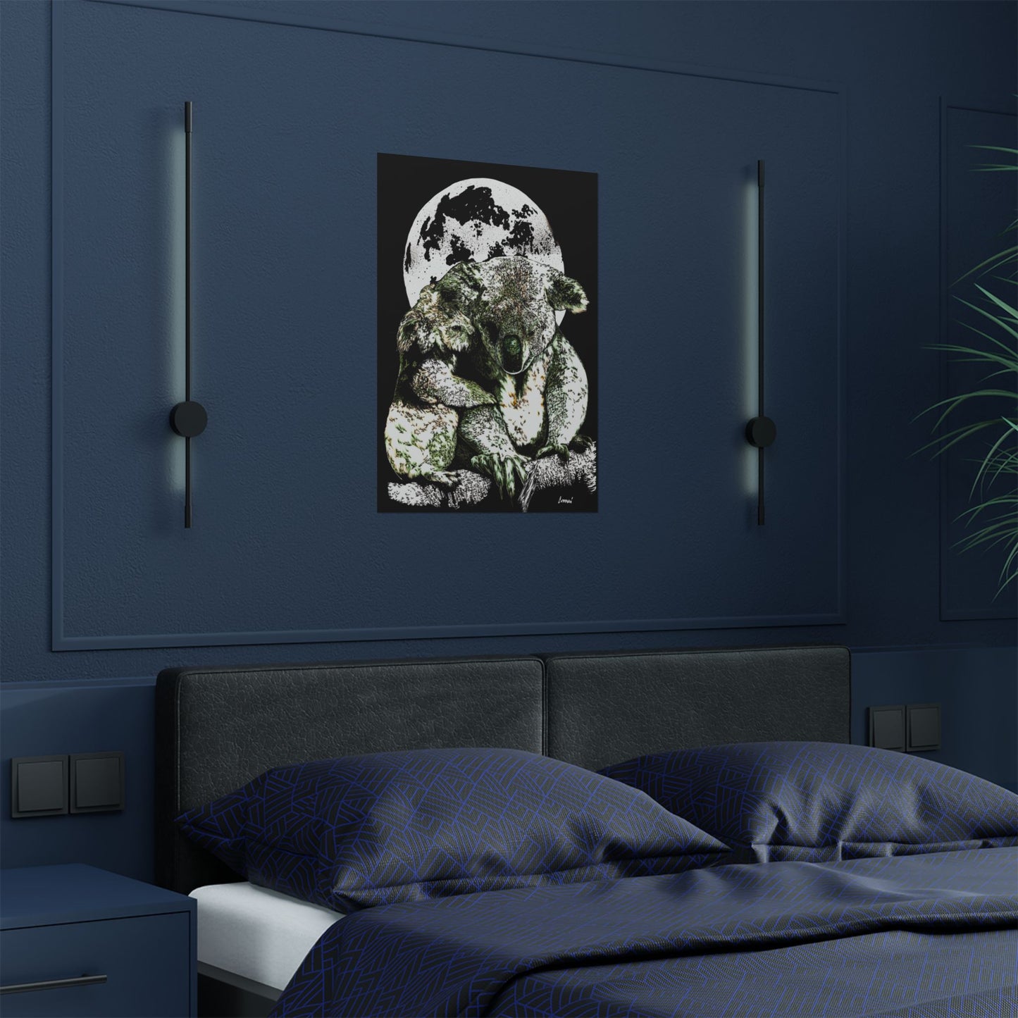 Koala Moon Satin Poster - 300gsm Wall Art for Animal Lovers
