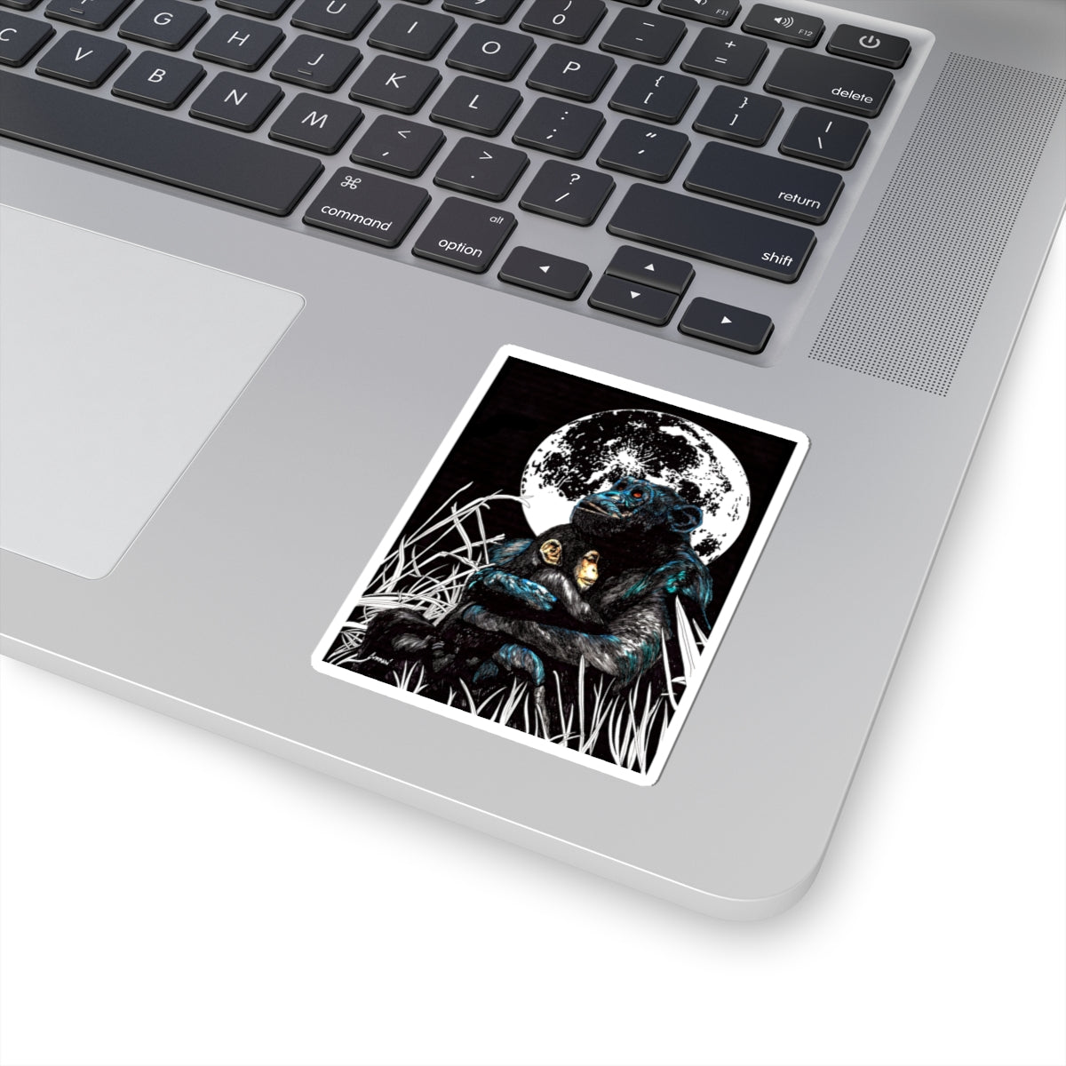Moonlit Affection Monkey Kiss-Cut Stickers - Perfect for Animal Lovers