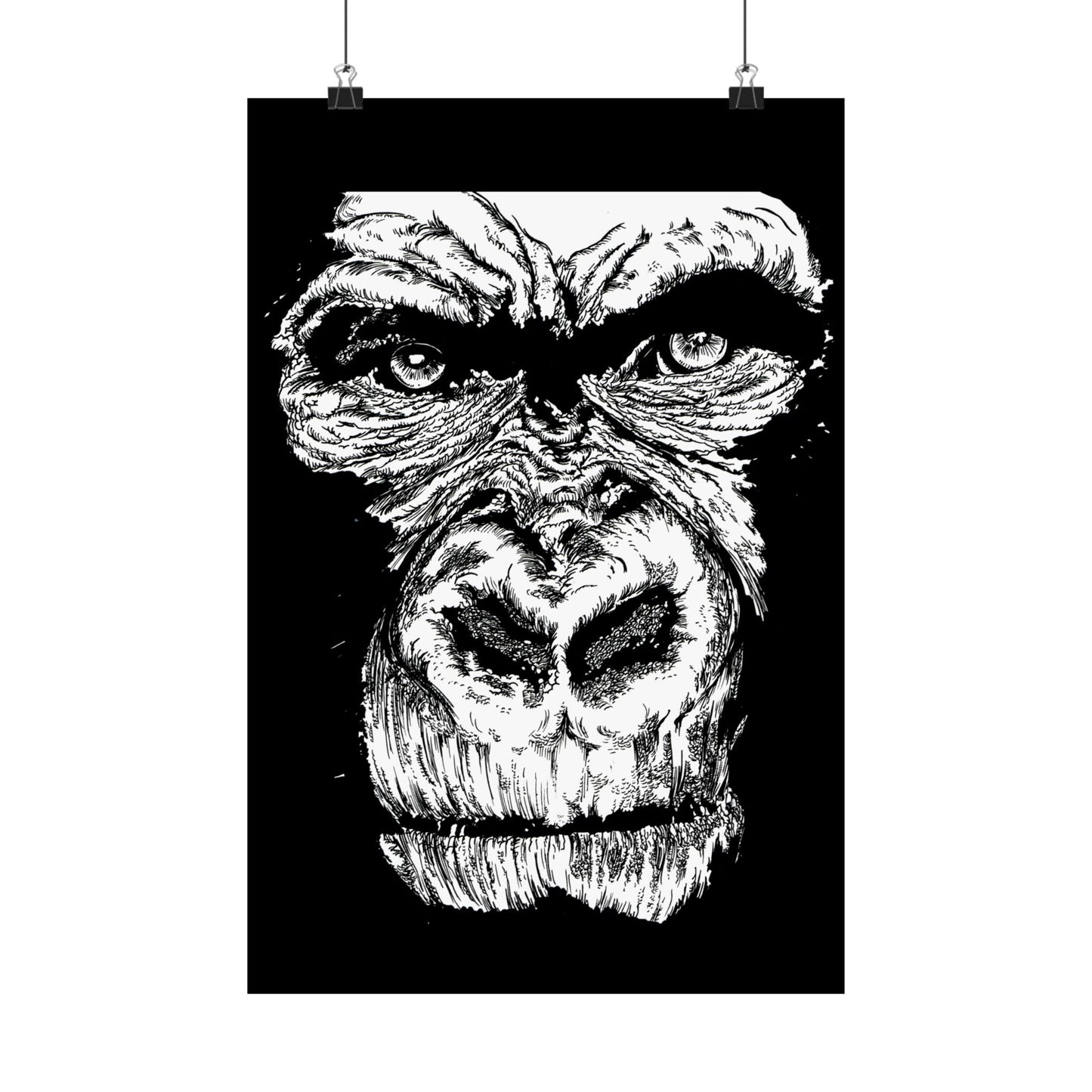 Gorilla Art Satin Poster | Eye-Catching Wildlife Decor