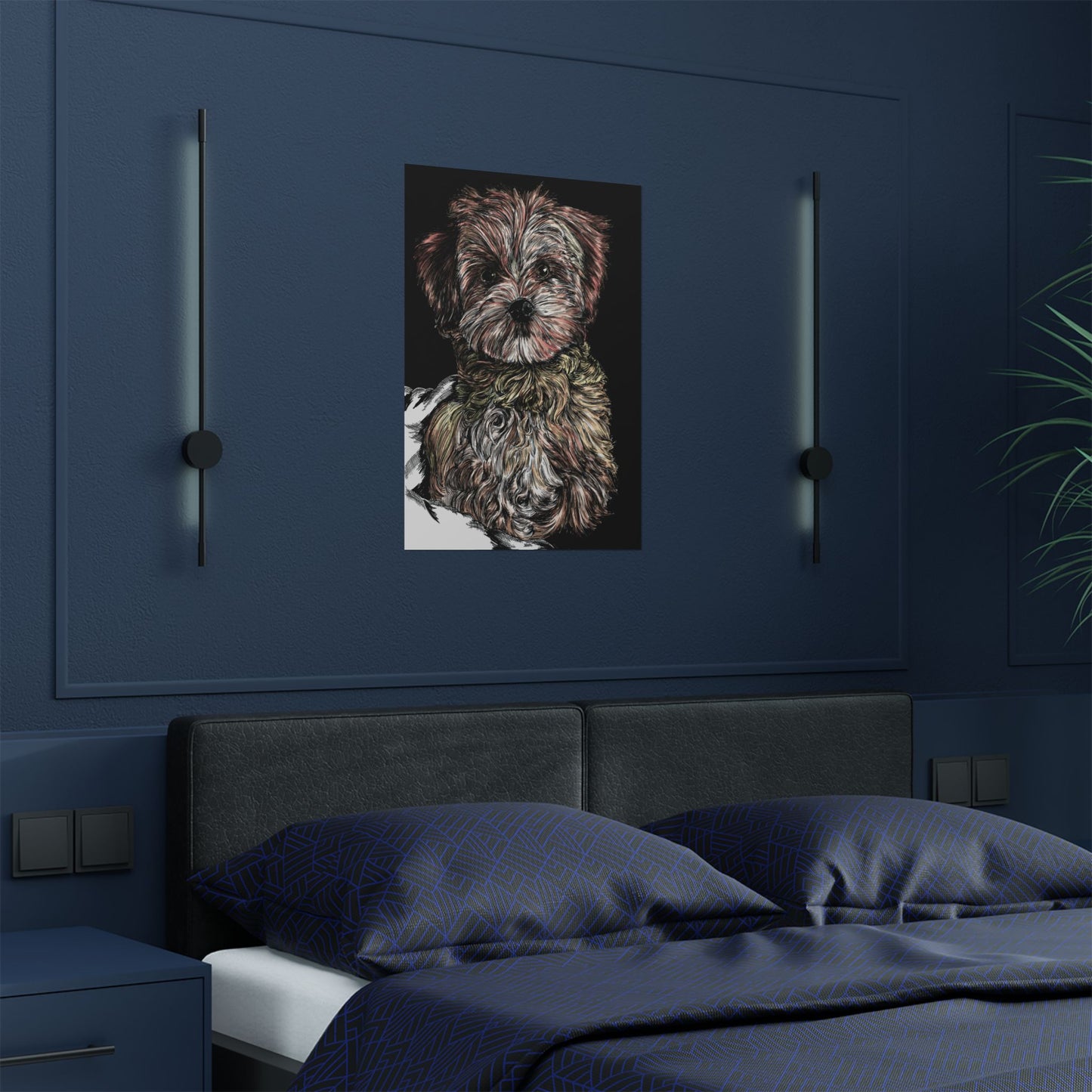 Custom Dog Portrait Satin Poster | 300gsm Pet Art Print
