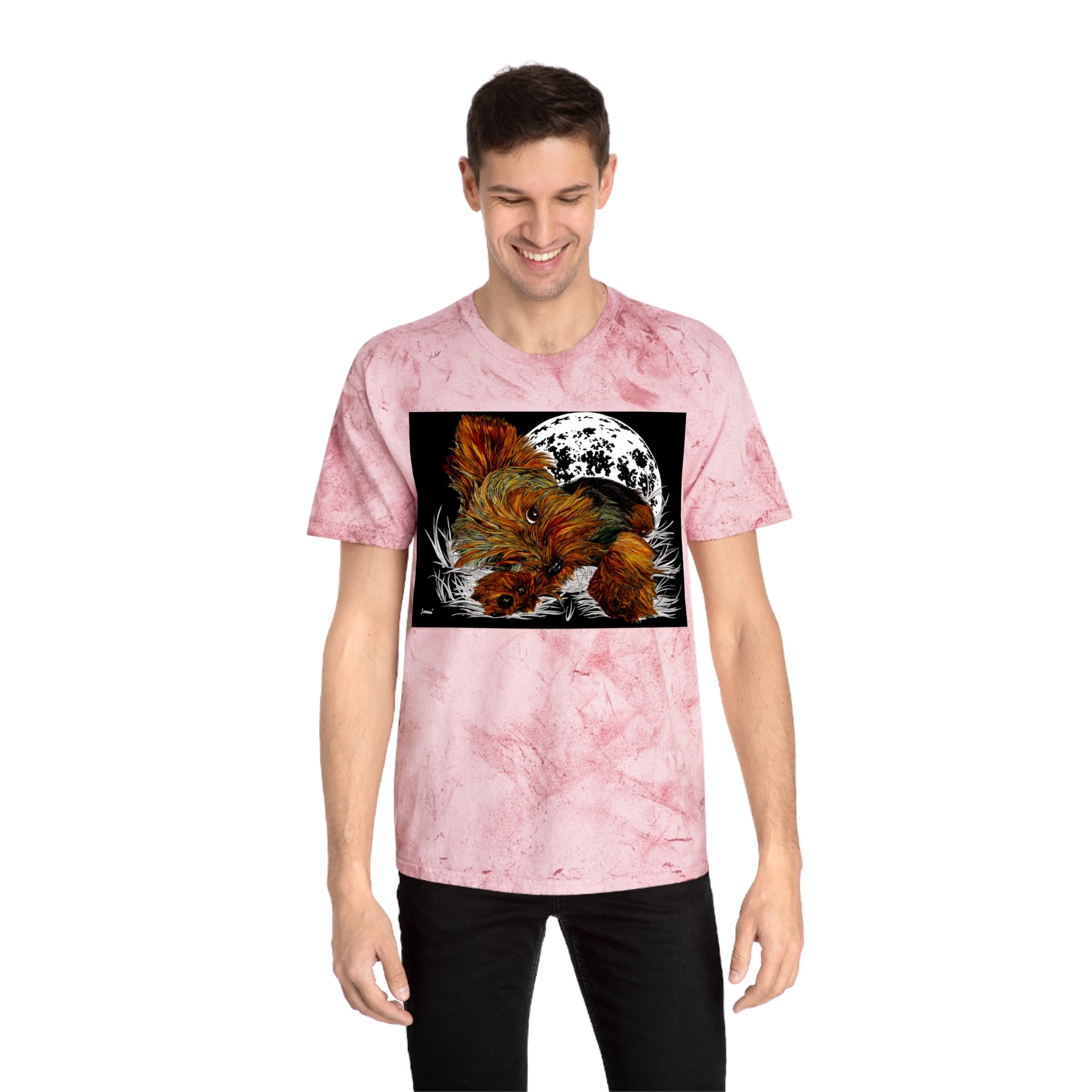 Colorful Puppy Moonlit Unisex T Shirt Perfect for Dog Lovers