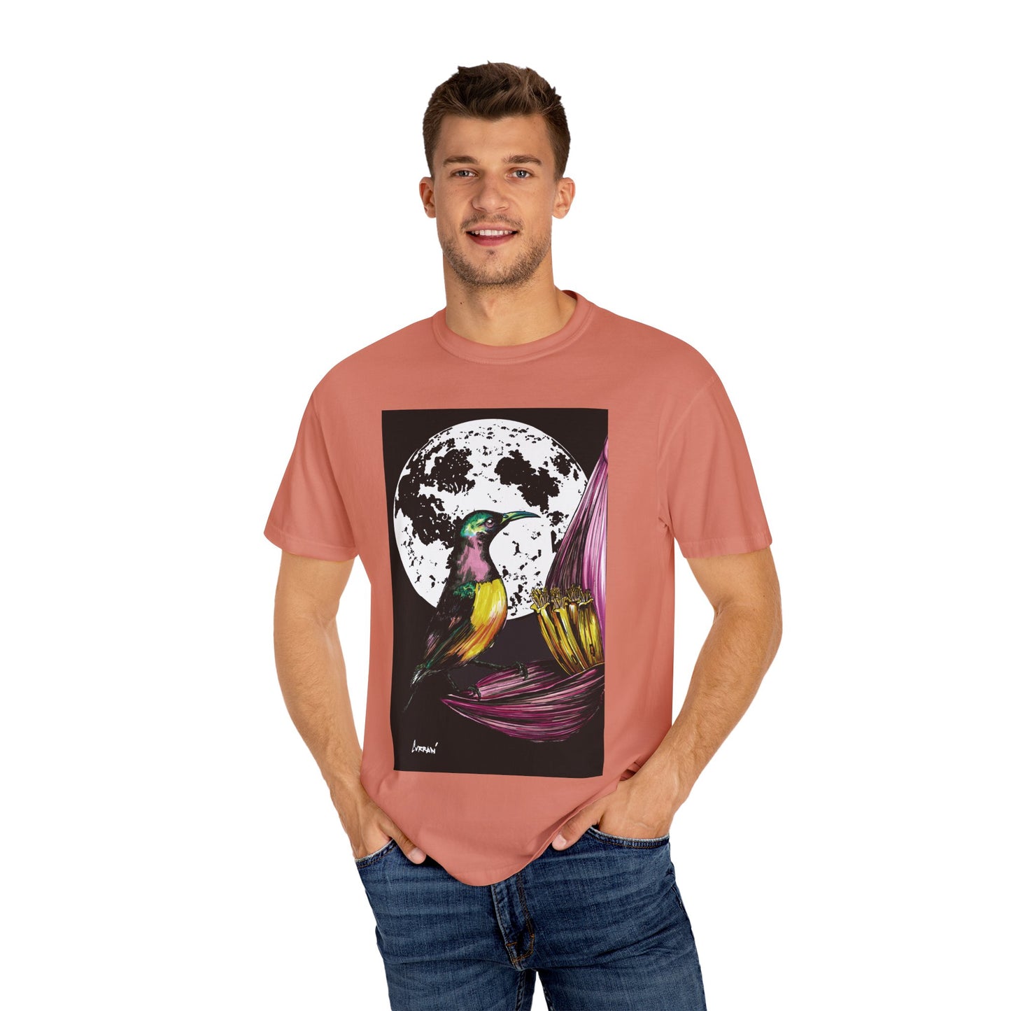 Moonlit Hummingbird Unisex T-Shirt - Vibrant Nature Design
