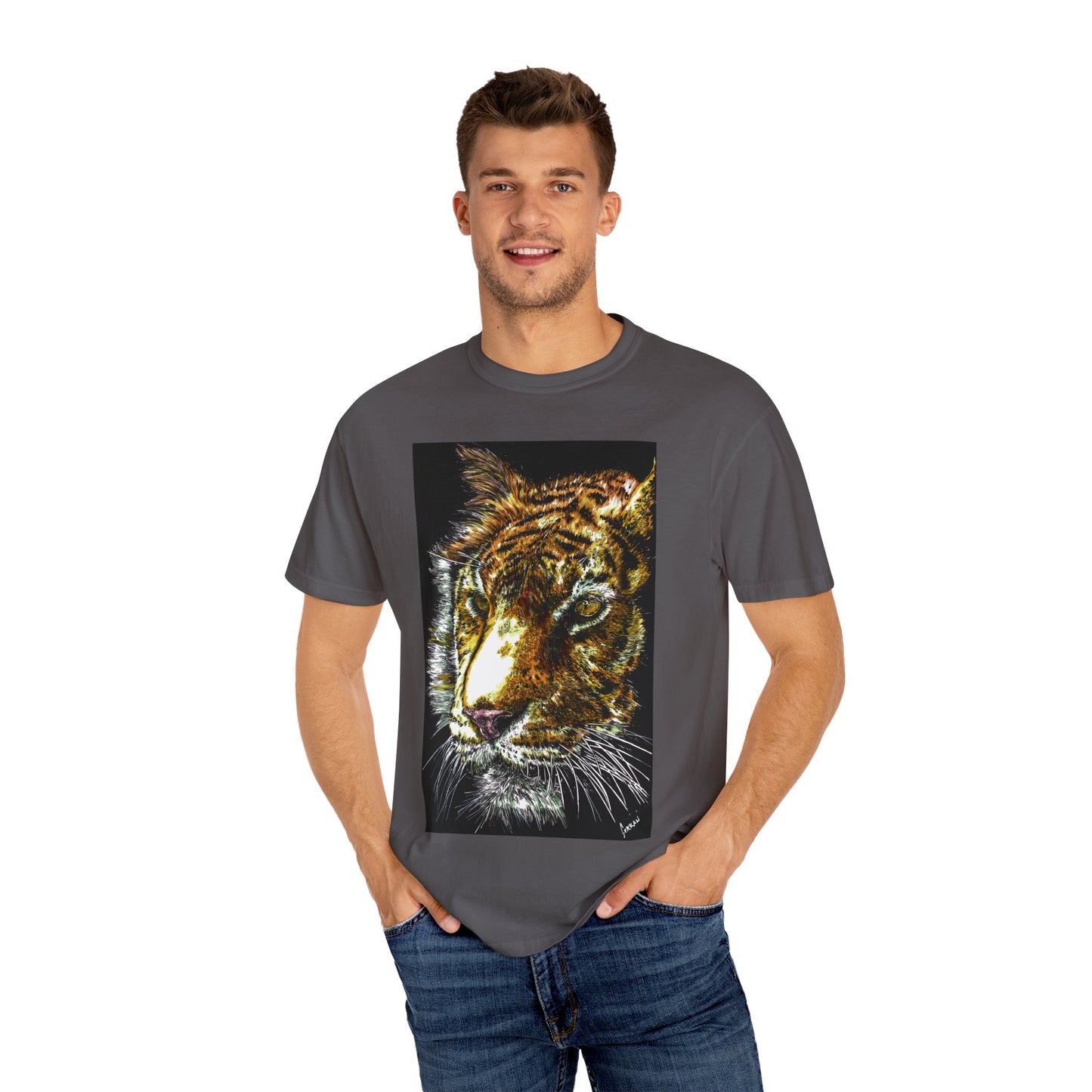 Unisex Tiger Art T-Shirt - Vibrant Animal Print - Nature Lover's Apparel
