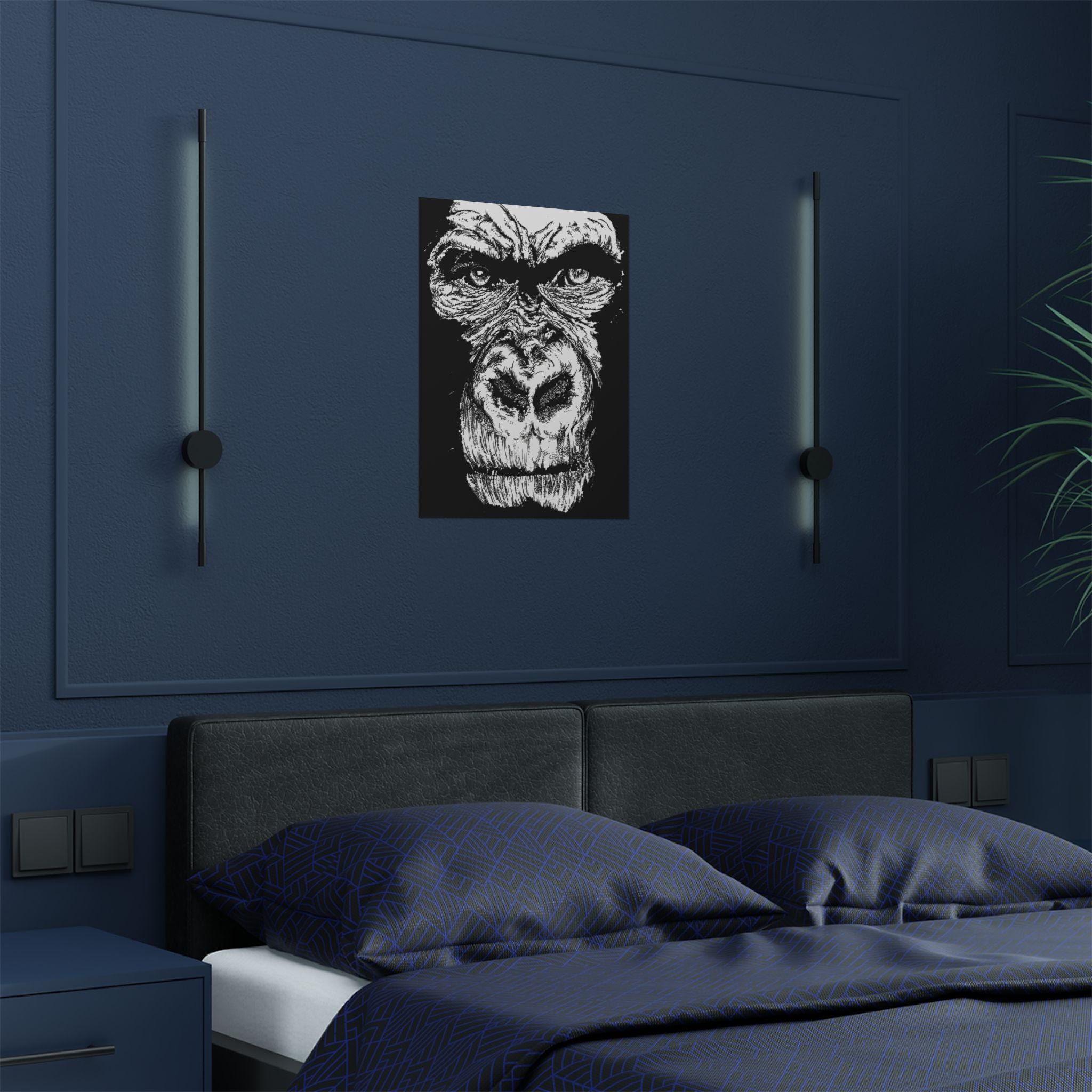 Gorilla Art Satin Poster | Eye-Catching Wildlife Decor