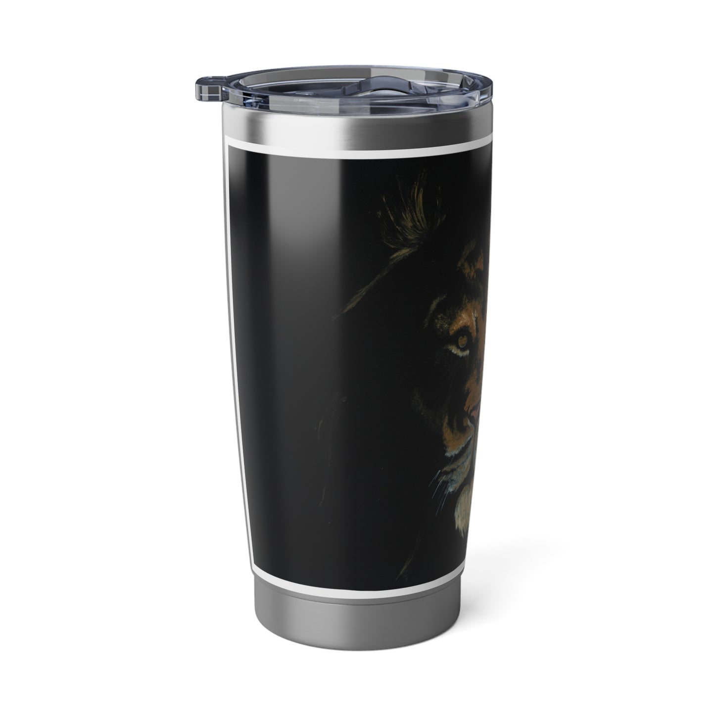 Lion Wall Art Tumbler, Hand Painted Mug, Gift for Her, Travel Cup, Original Design, 20oz Stainless Steel, Unique Present
