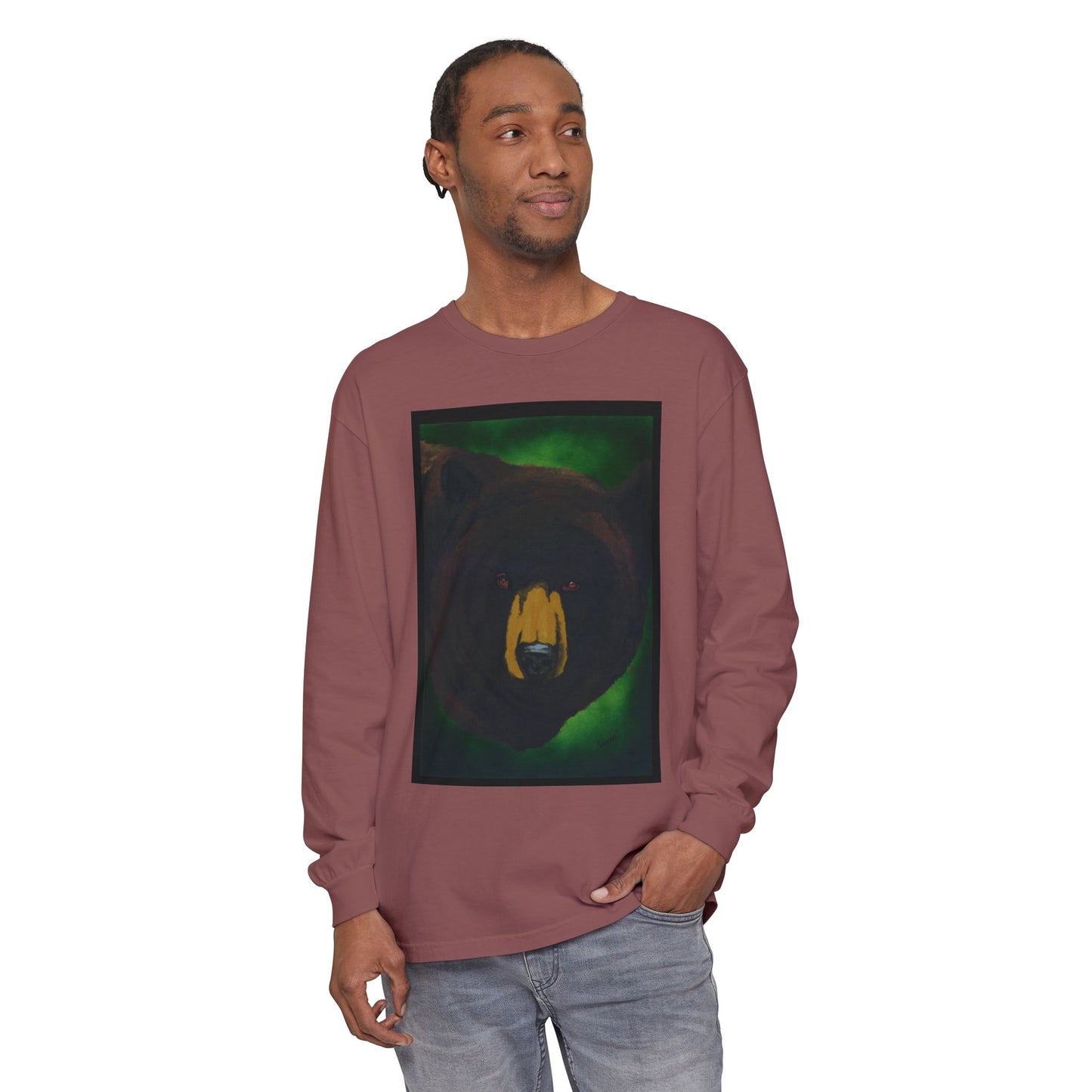 Brown Bear Portrait Long Sleeve Unisex T Shirt