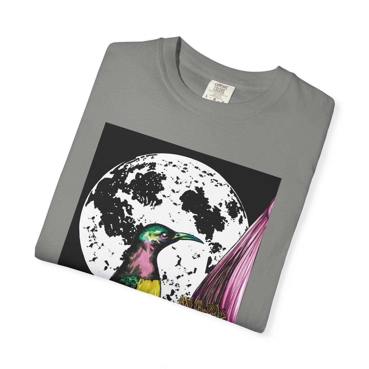 Moonlit Hummingbird Unisex T-Shirt - Vibrant Nature Design