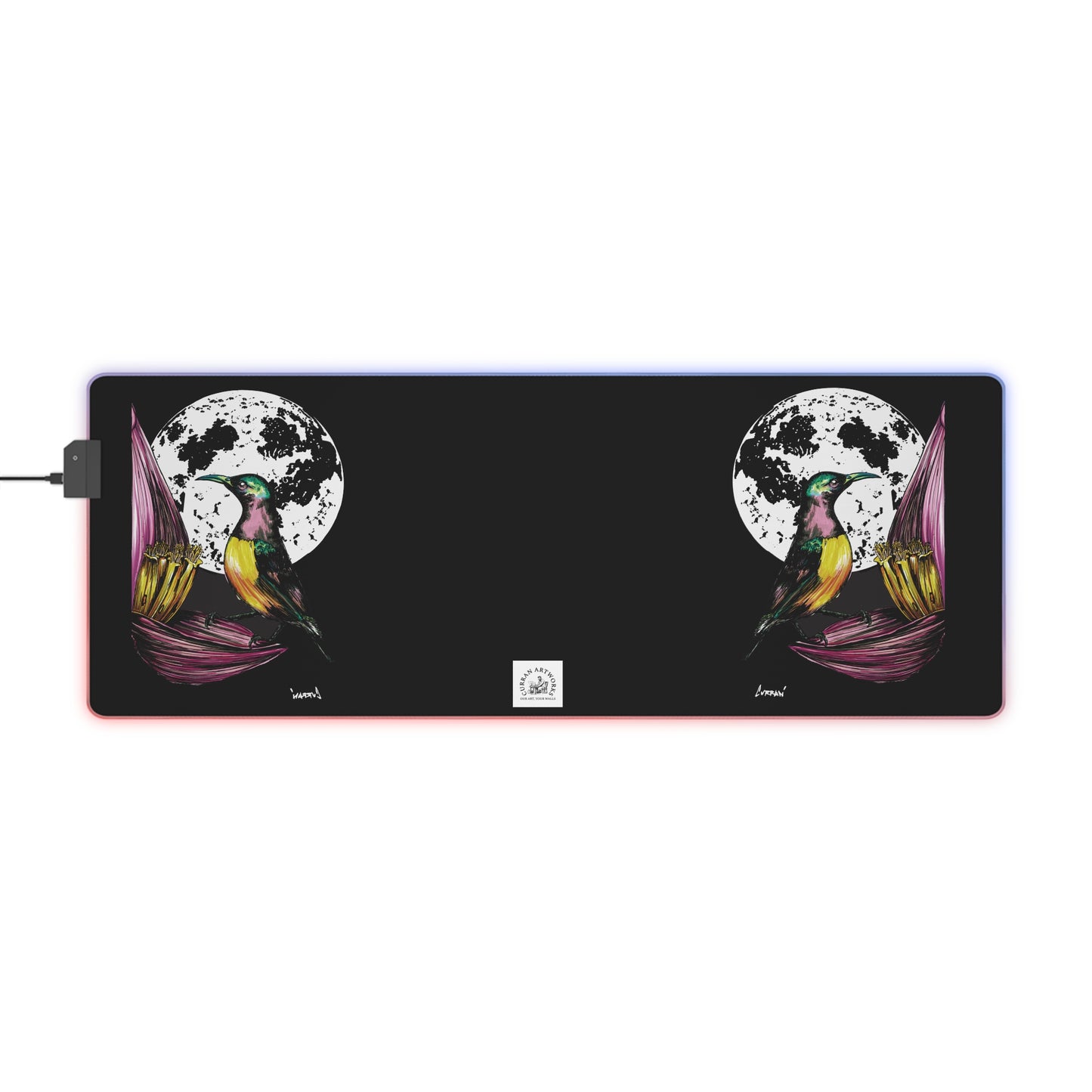 Beautiful Hummingbird Design LED Gaming Mouse Pad!