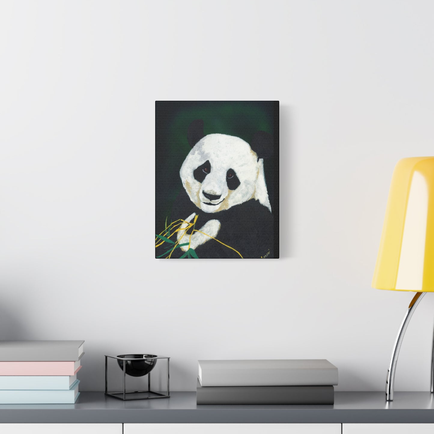 Panda Wall Art, Panda Print, Wildlife Art, Hand-Painted Panda, Nature Wall Decor, Bamboo Forest Art, Animal Lover Gift, Zen Decor. Printed on Matte Canvas, Stretched, 1.25"