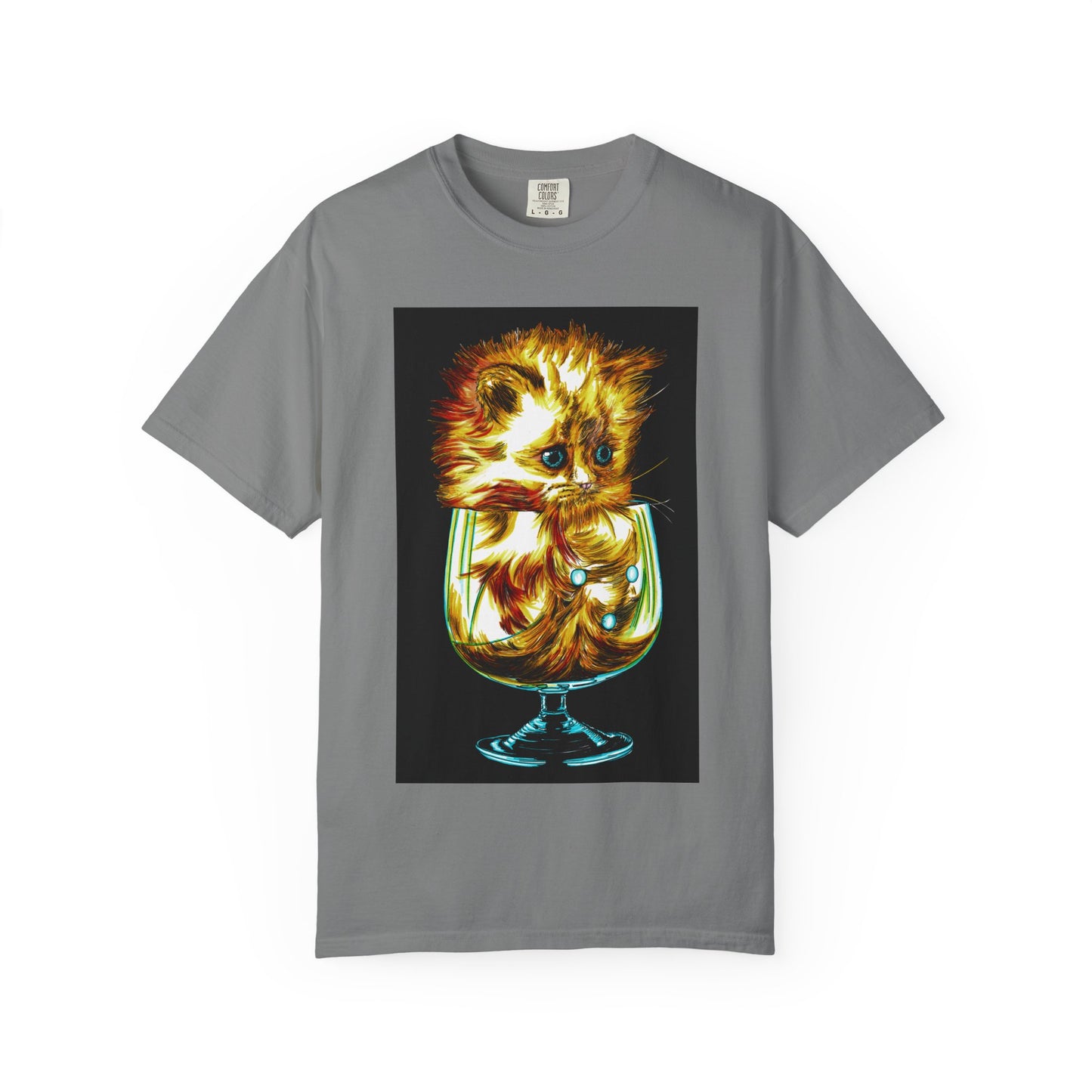 Kitten in a Glass Unisex T-shirt - Hand Drawn Art