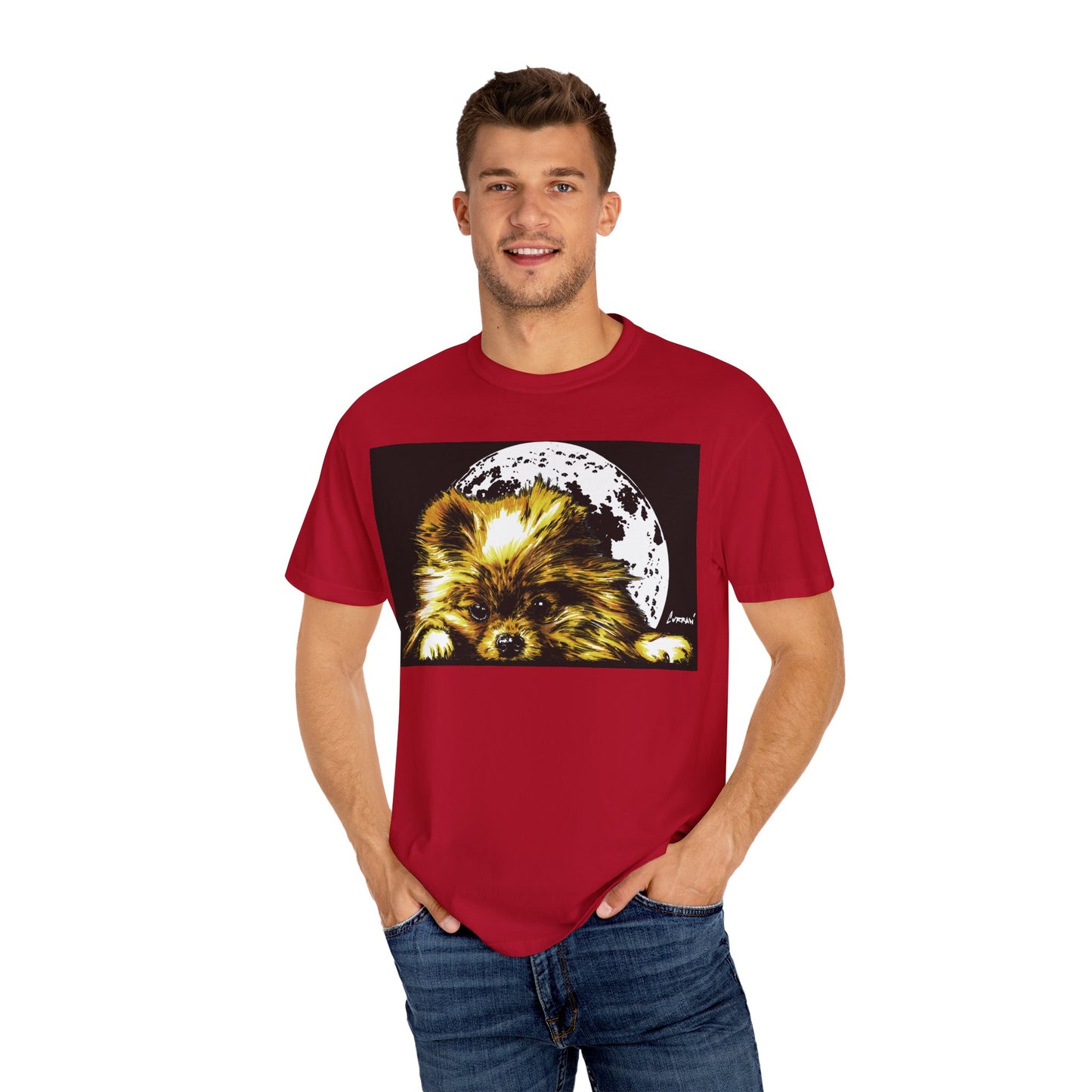 Pomeranian Unisex T-shirt - Hand Painted Art Design
