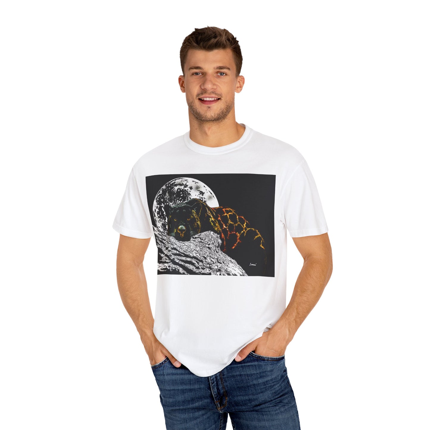 Moonlit Panther Unisex T-Shirt - Garment-Dyed Animal Tee