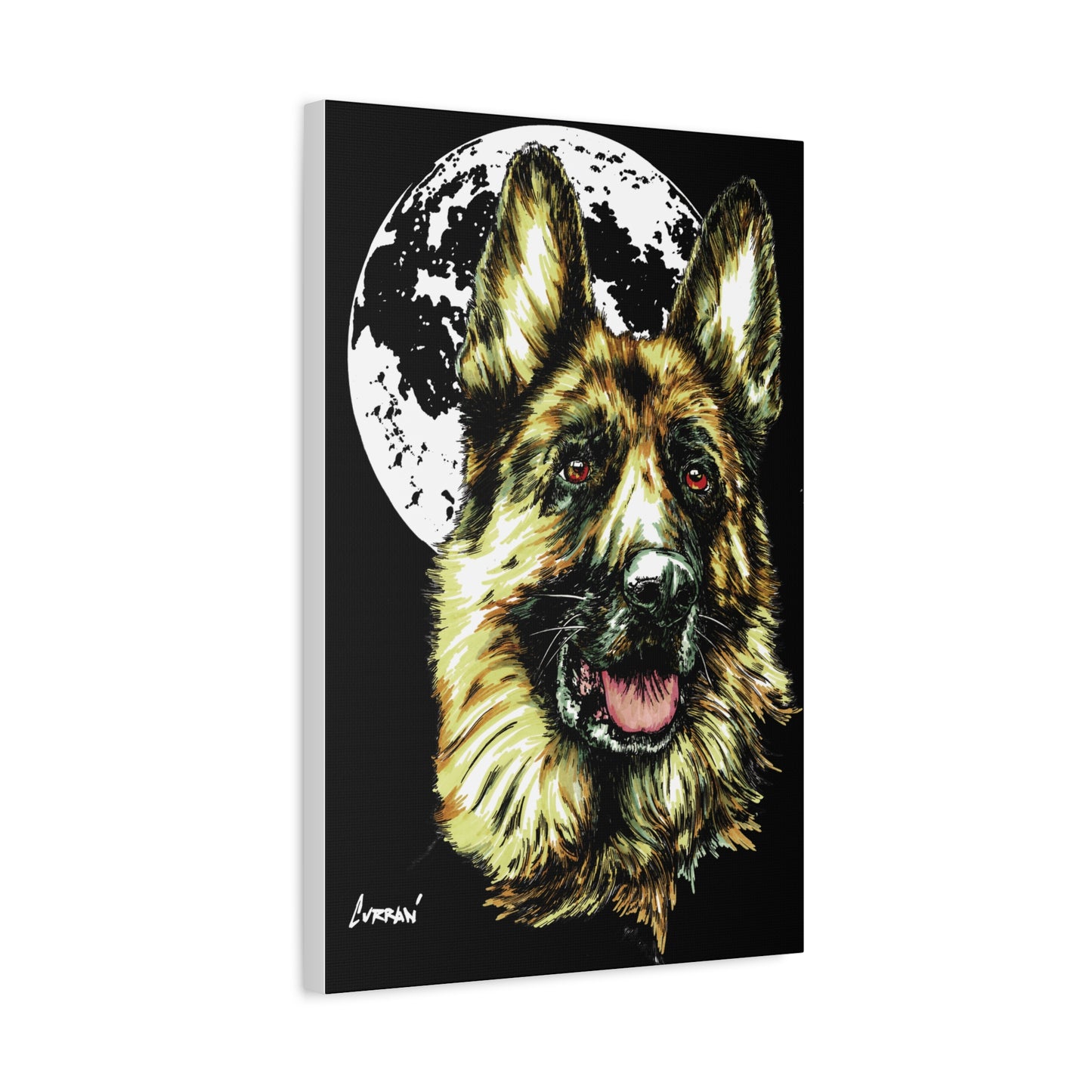 German Shepherd Print, Hand-Drawn Dog Art,