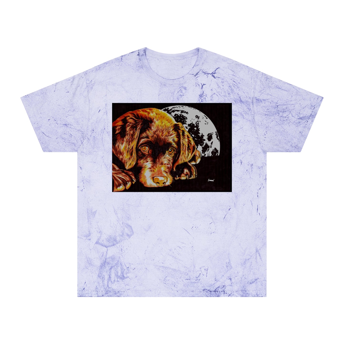 Chocolate Lab Puppy Color Blast T-Shirt - Unisex Artistic Pet Tee