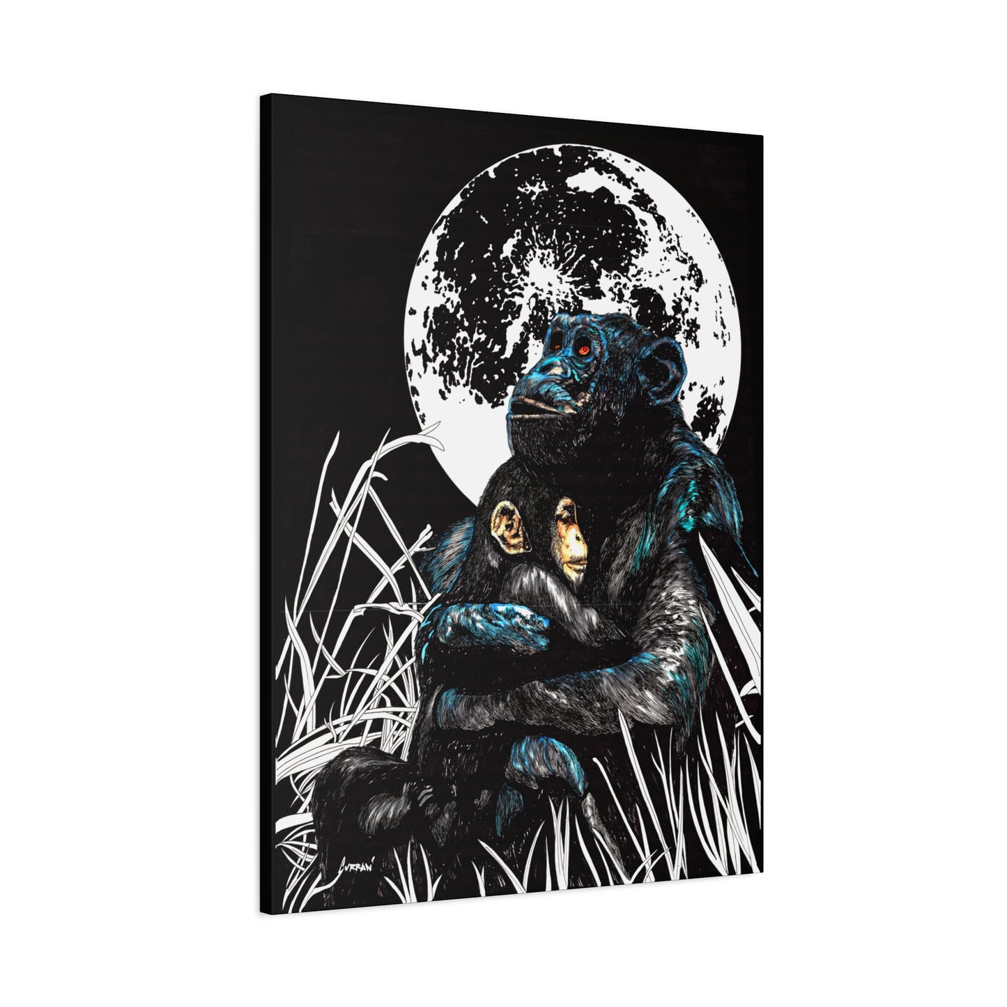 Gorilla Wall Art, Gorilla Print, Hand-Drawn Gorilla, Wildlife Art,