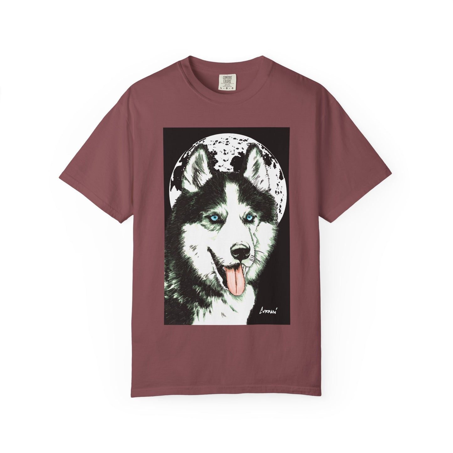 Siberian Husky Unisex Garment-Dyed T-Shirt – Original Hand-Drawn Art