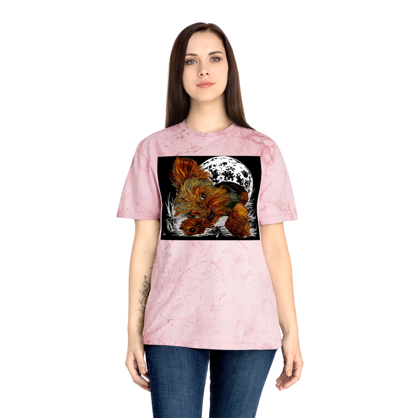 Colorful Puppy Moonlit Unisex T Shirt Perfect for Dog Lovers