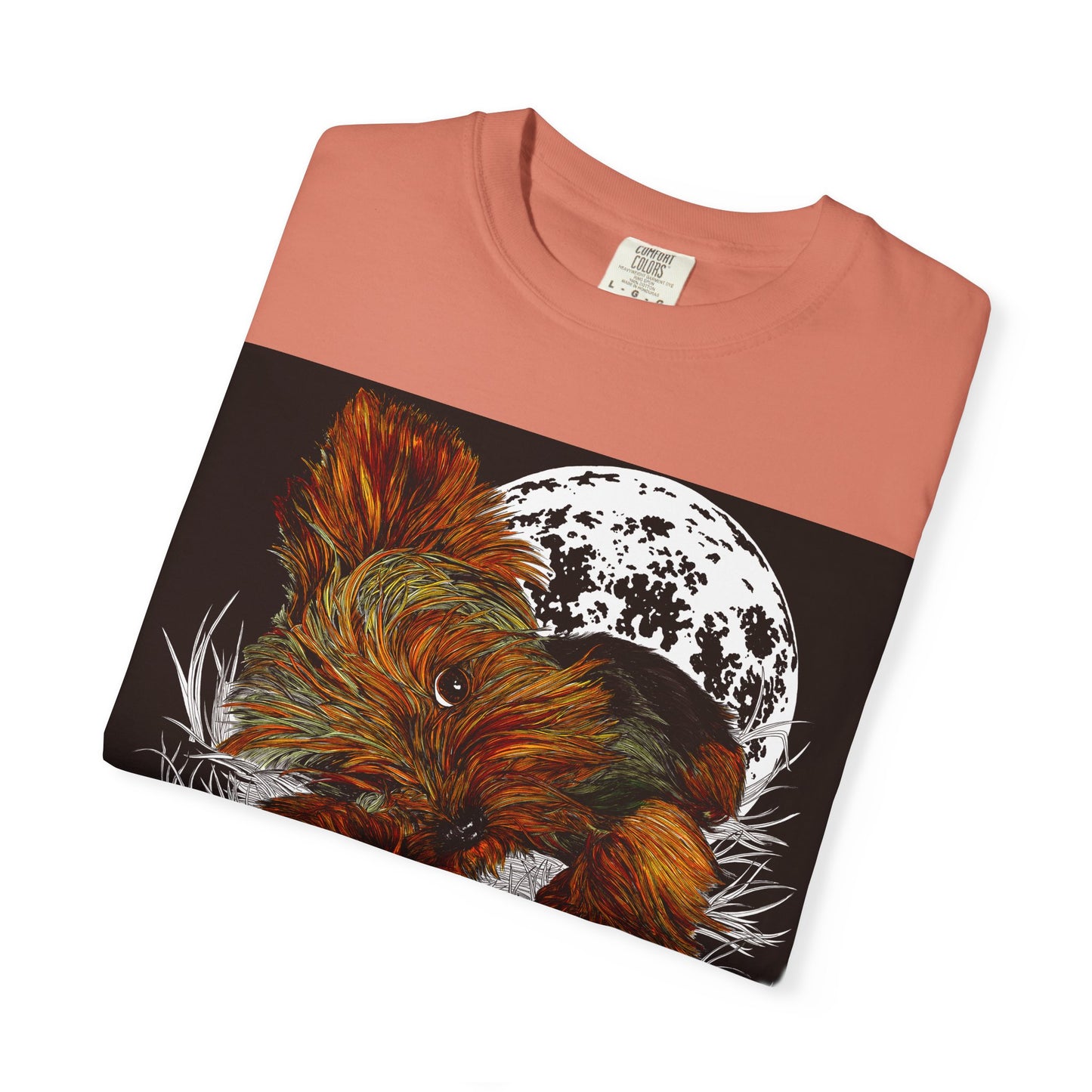 Yorkie Terrier Unisex Garment-Dyed T-Shirt – Original Hand-Drawn Art
