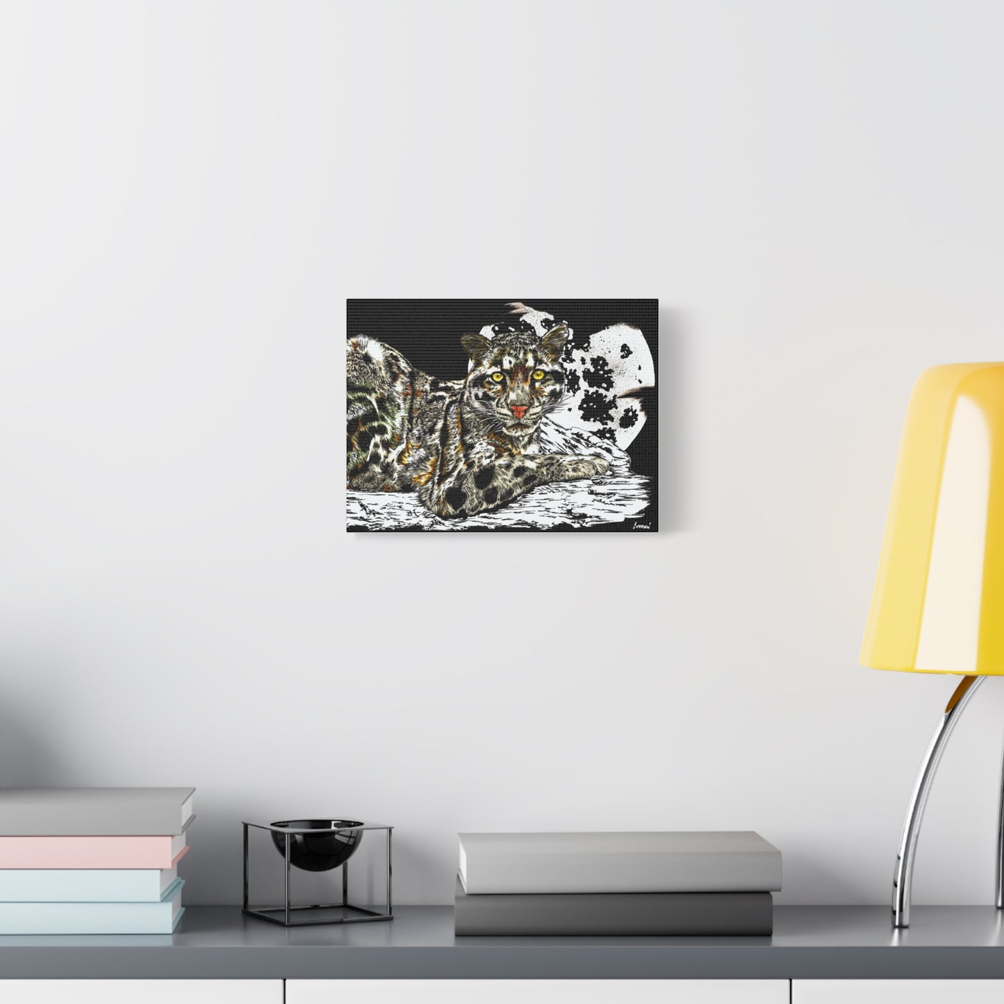 Leopard Canvas Art – Original Hand-Drawn Realistic and Detailed Big Cat Illustration printed on Matte Canvas, Stretched, 1.25"