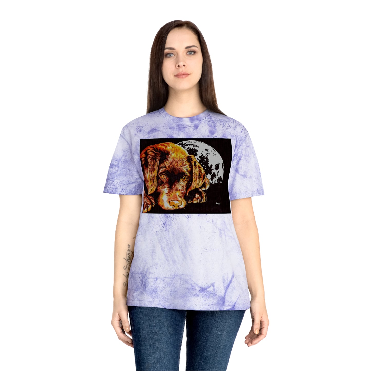 Chocolate Lab Puppy Color Blast T-Shirt - Unisex Artistic Pet Tee