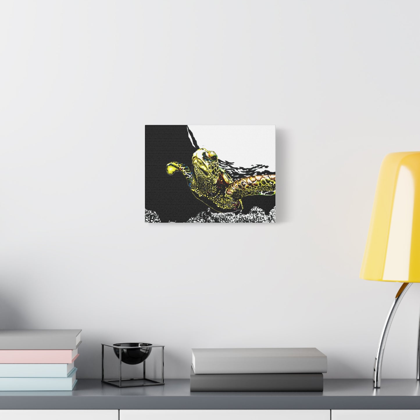 Sea Turtle Art Print of my Original hand drawn art printed on stretched canvas of a Sea Turtle