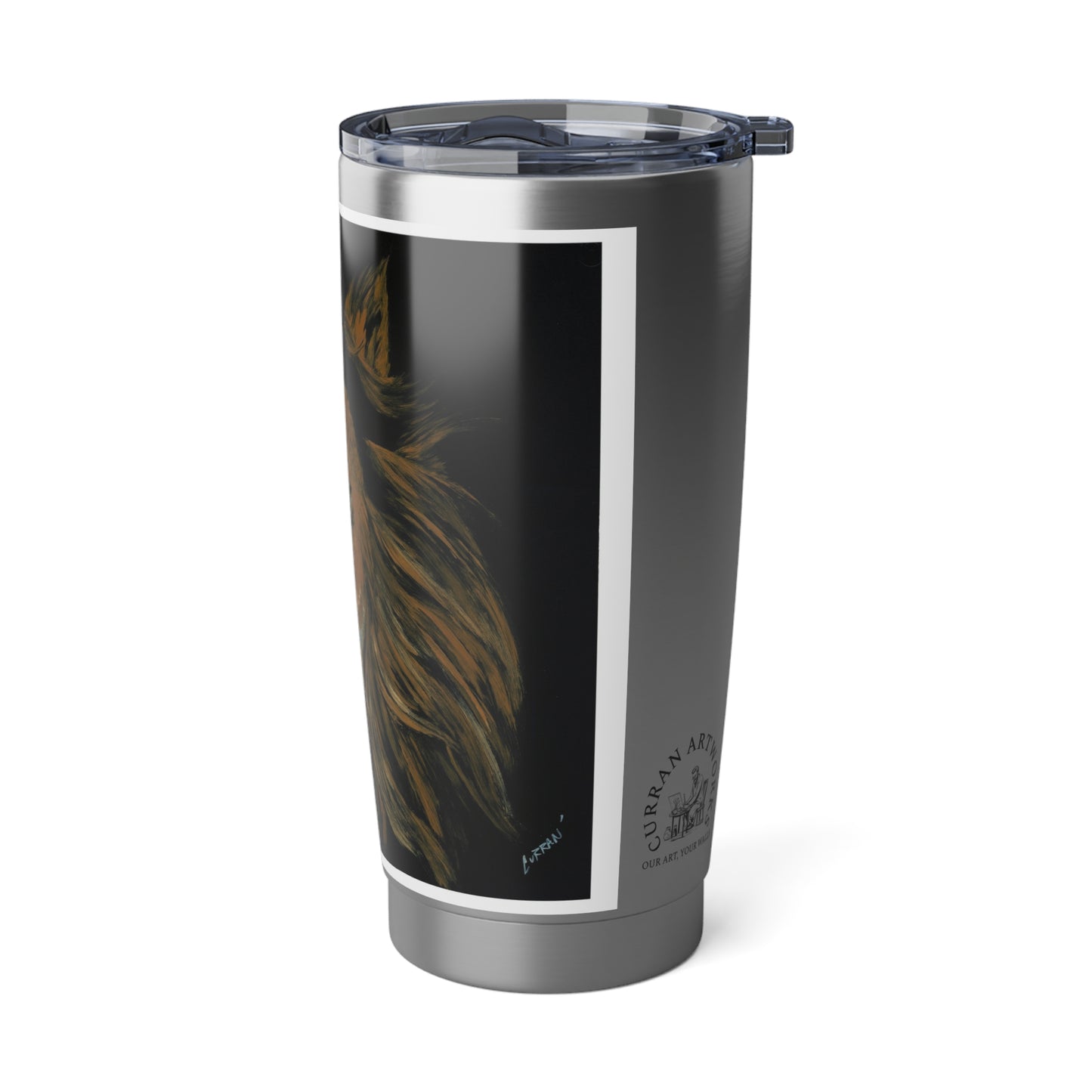 Lion Wall Art Tumbler, Hand Painted Mug, Gift for Her, Travel Cup, Original Design, 20oz Stainless Steel, Unique Present