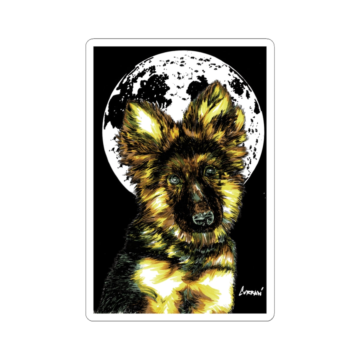 German Shepherd Puppy Kiss-Cut Sticker, Perfect gift