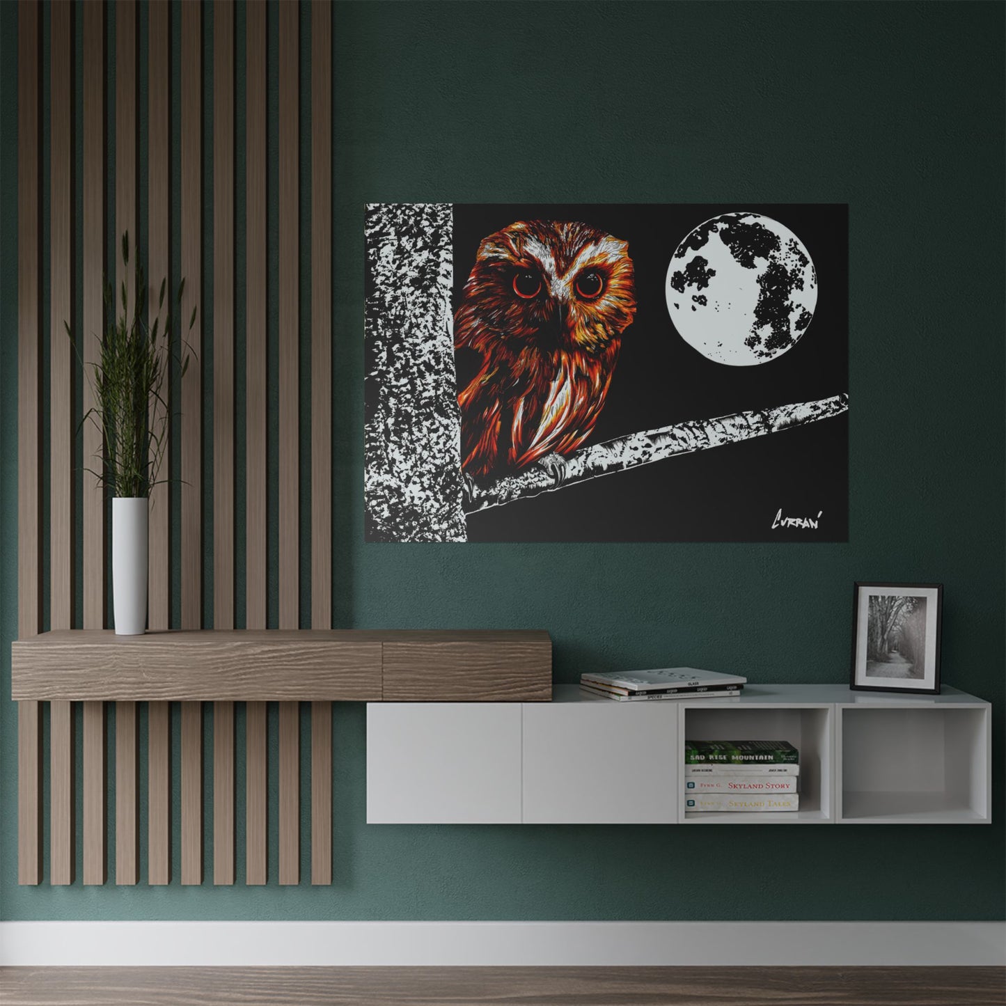 Mystical Owl Satin Poster | 300gsm Wall Art for Nature Lovers