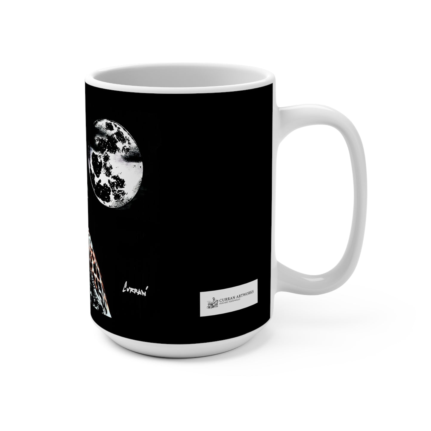 Luxe Leopard Mug 15oz - Artistic Moonlit Wildlife Design