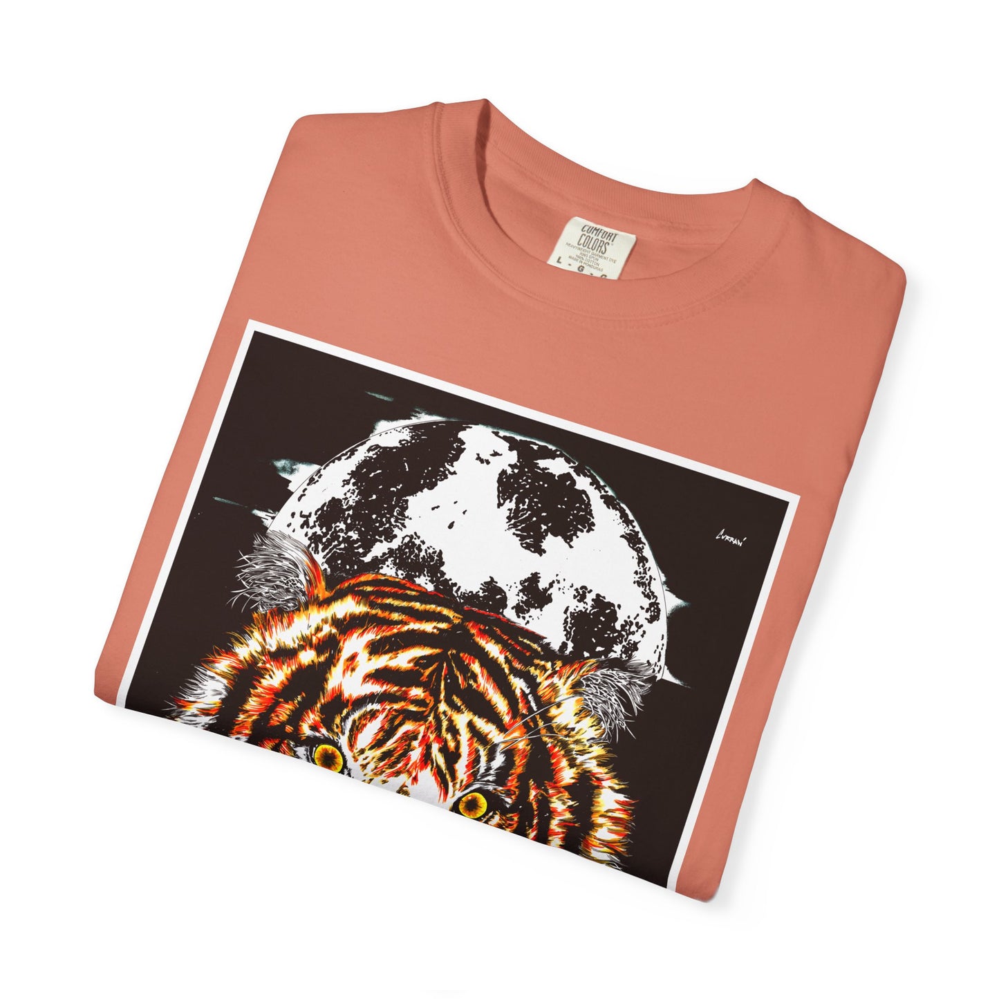 Tiger Garment-Dyed Graphic T-Shirt - Unisex Wild Animal Tee