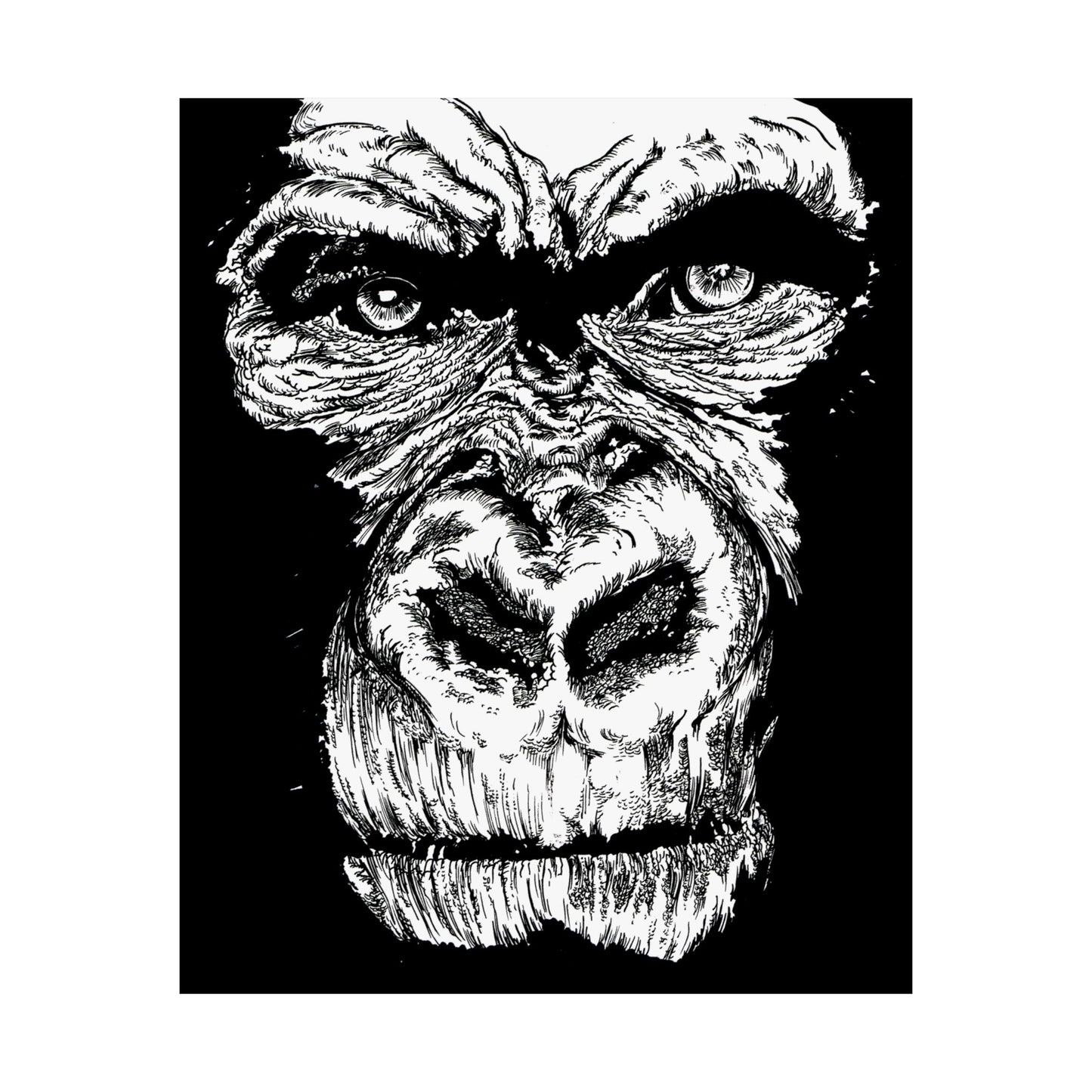 Gorilla Art Satin Poster | Eye-Catching Wildlife Decor