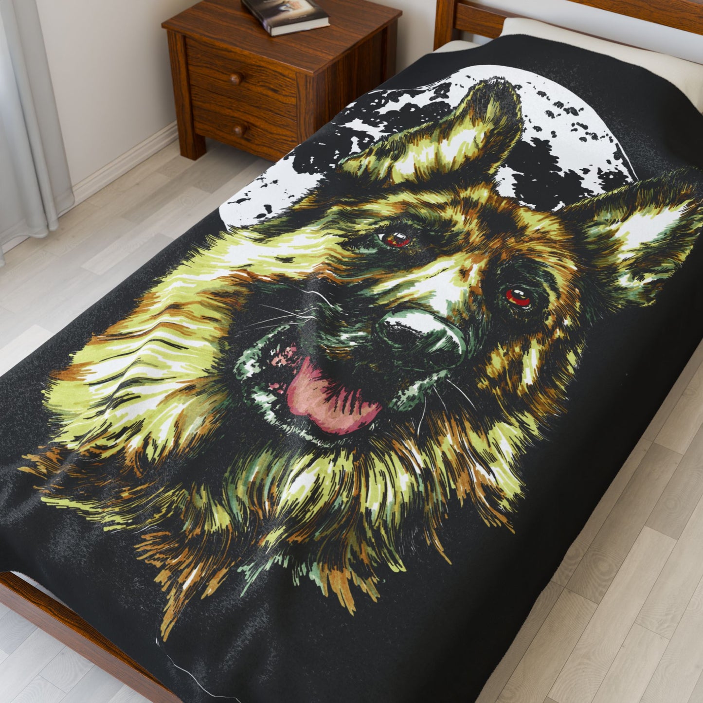Cozy German Shepherd Velveteen Plush Blanket Designed Gift