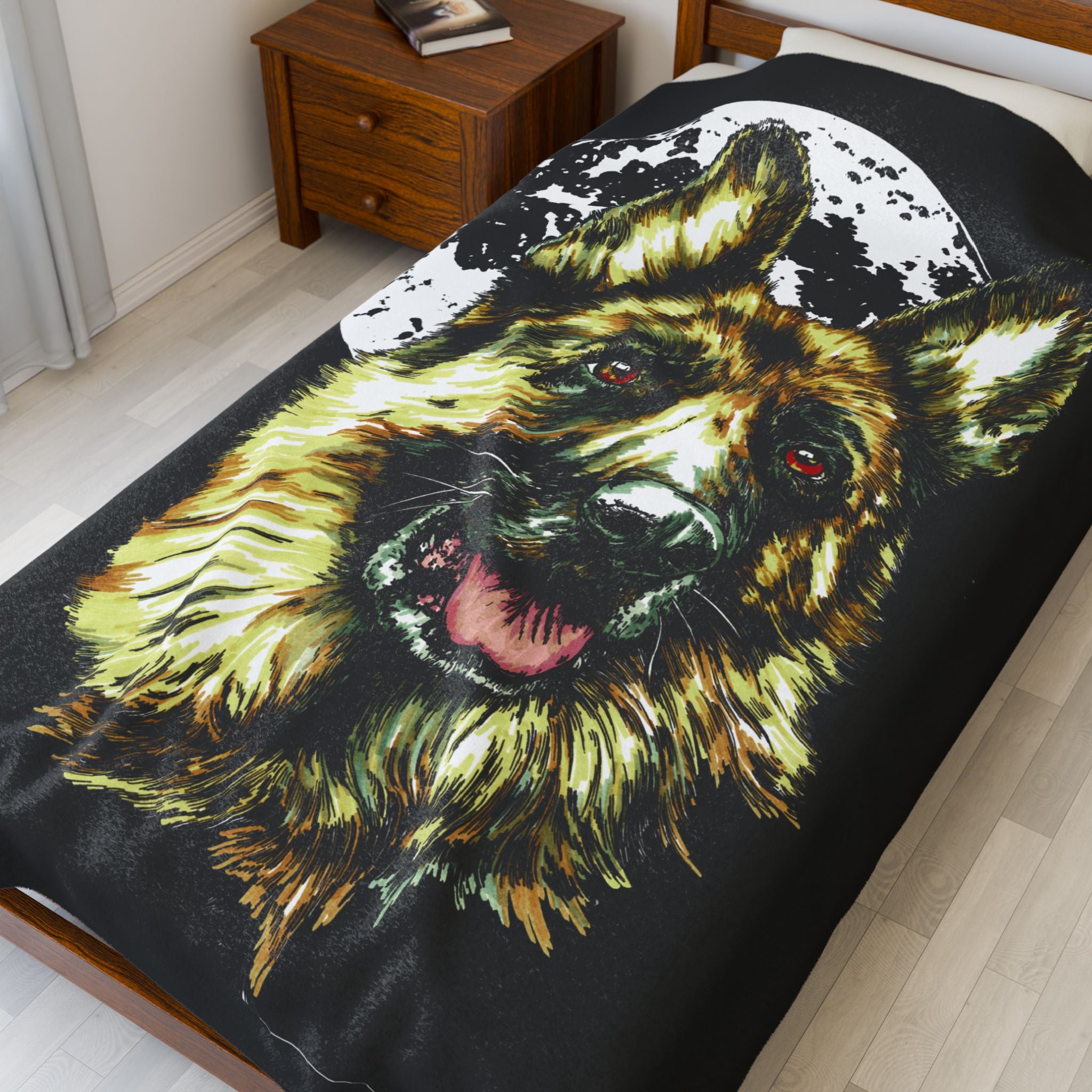 Cozy German Shepherd Velveteen Plush Blanket Designed Gift
