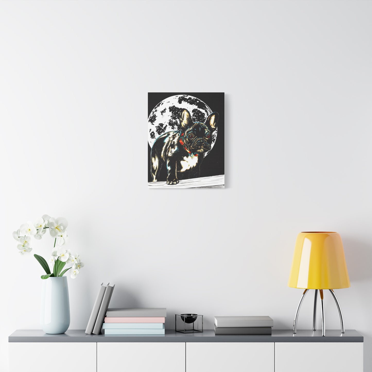 French Bulldog Moonlight Canvas Wall Art Print