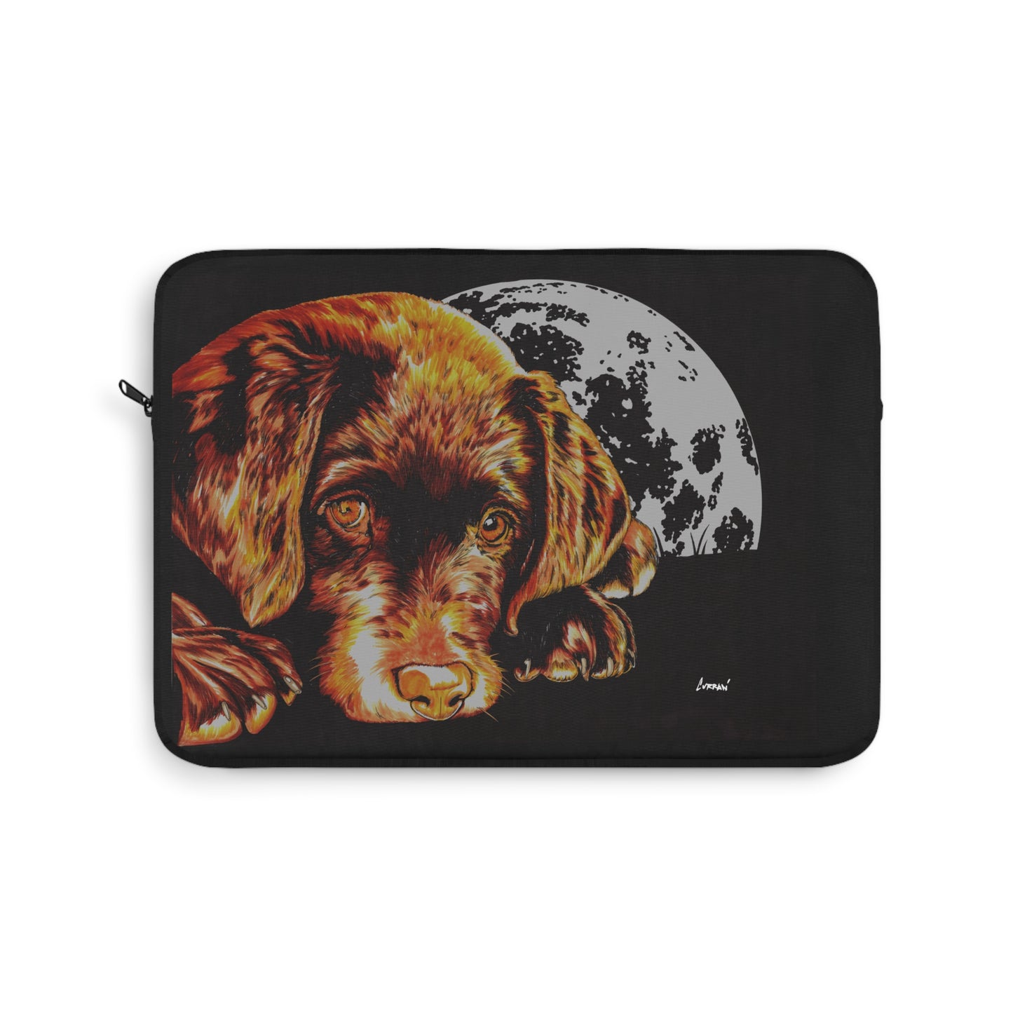 Moonlit Chocolate Lab Puppy Laptop Sleeve - Perfect for Dog Lovers