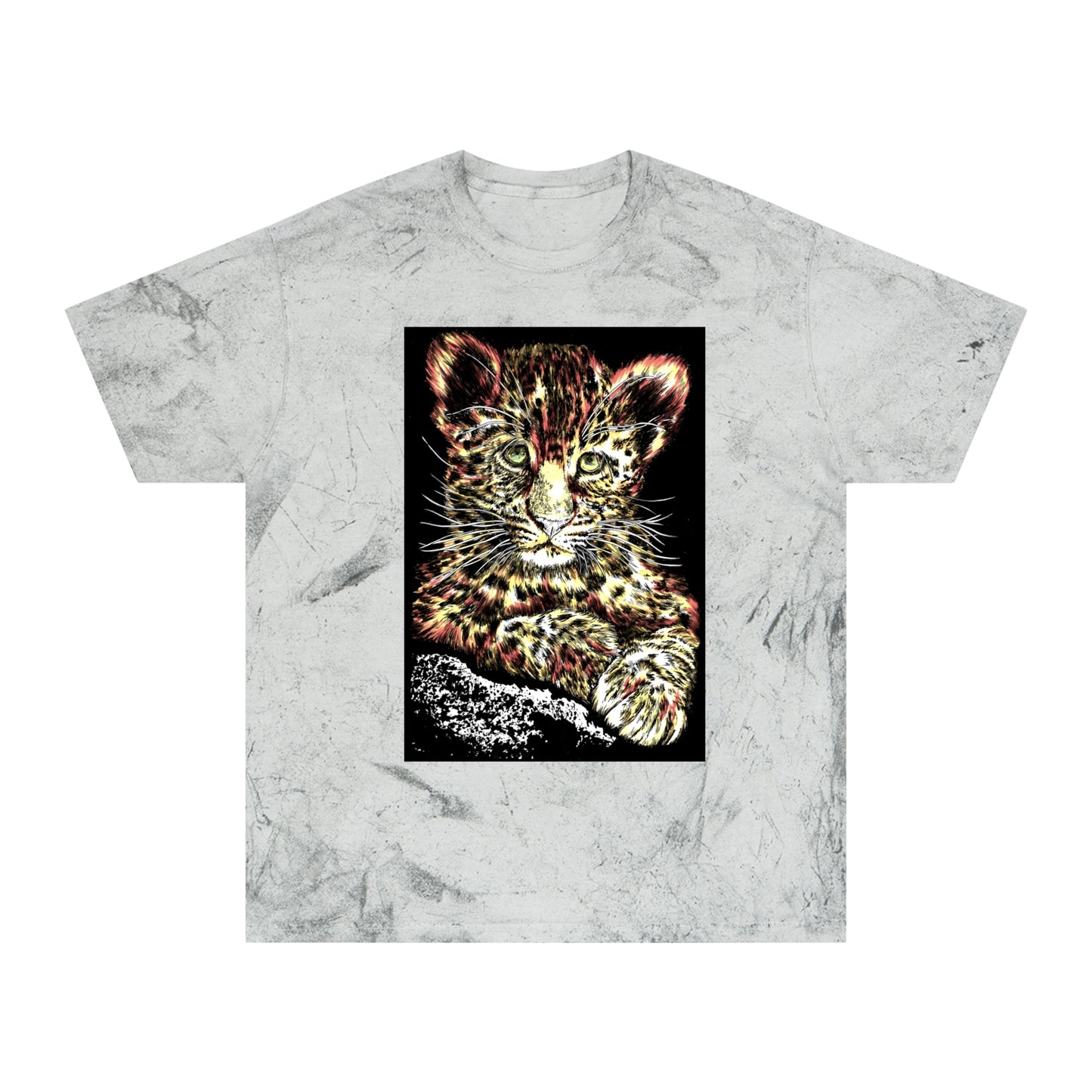 Majestic Leopard Color Blast T Shirt Original Hand Drawn Art