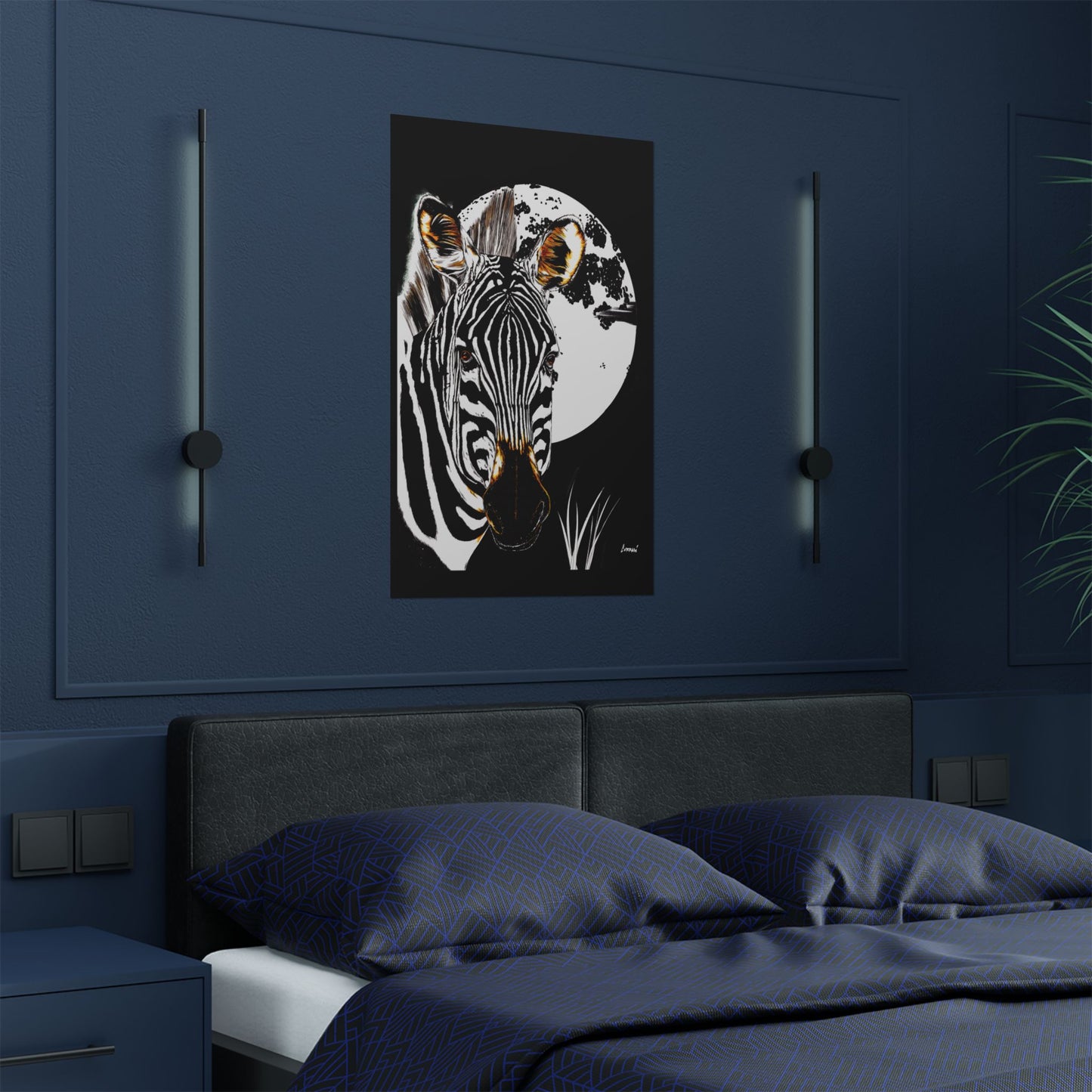 Zebra Satin Poster - Art Print Poster of the Original Art