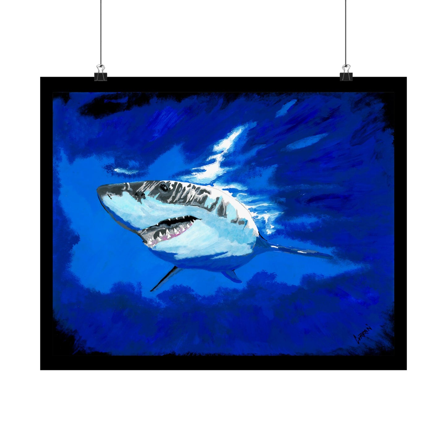 Ocean Adventure Shark Satin Poster (300gsm) - Vibrant Wall Art for Marine Life Lovers